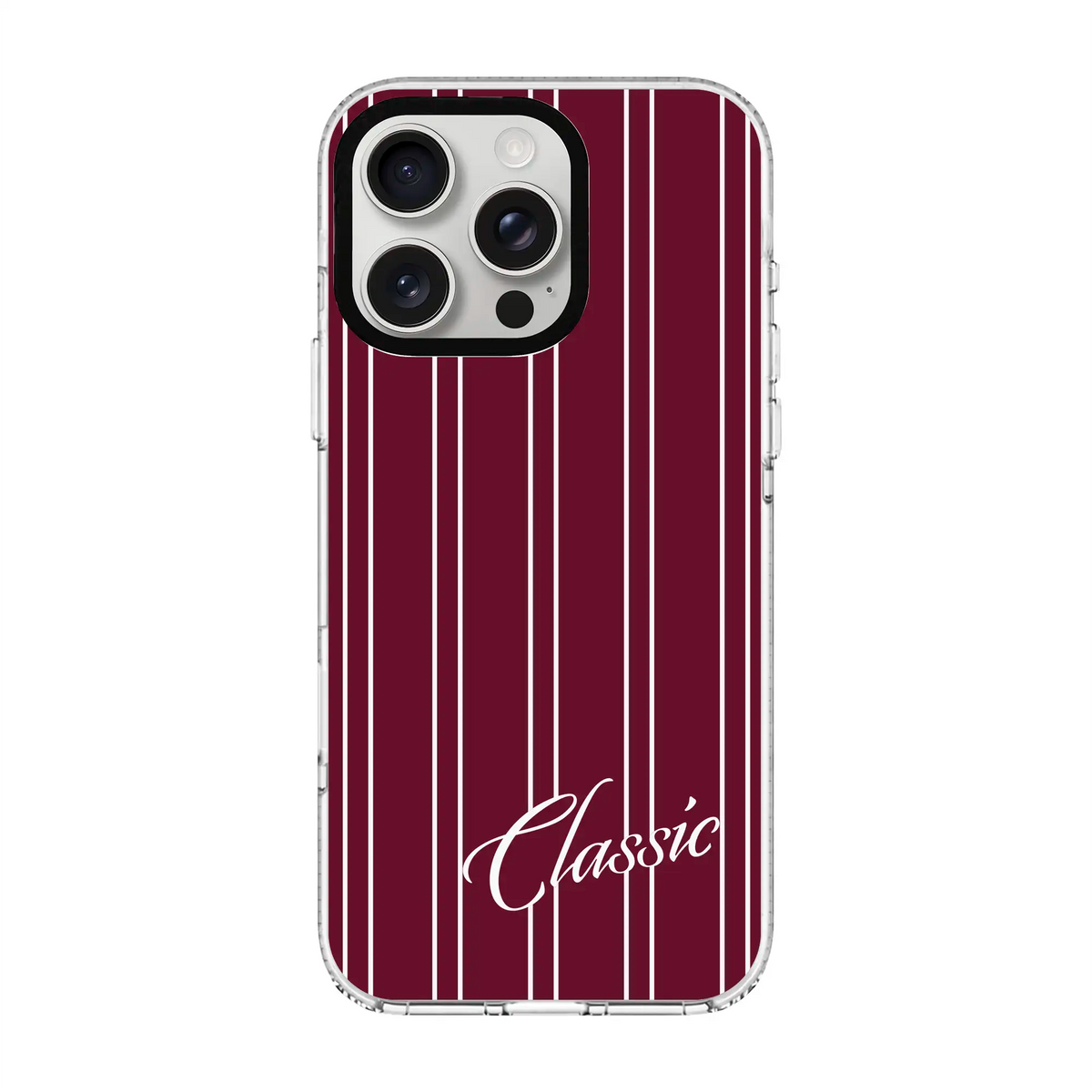 Classic Stripe-Clear Kılıf Magsafe Özellikli - Iphone 16 Pro