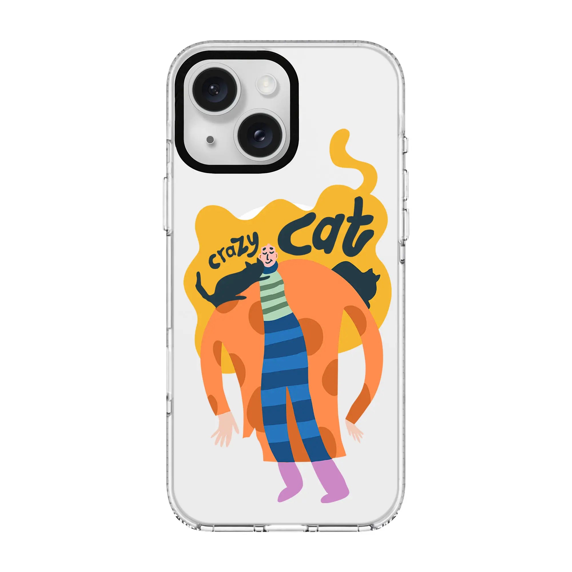 Crazy Cat-Clear Kılıf Magsafe Özellikli - Iphone 15 Plus