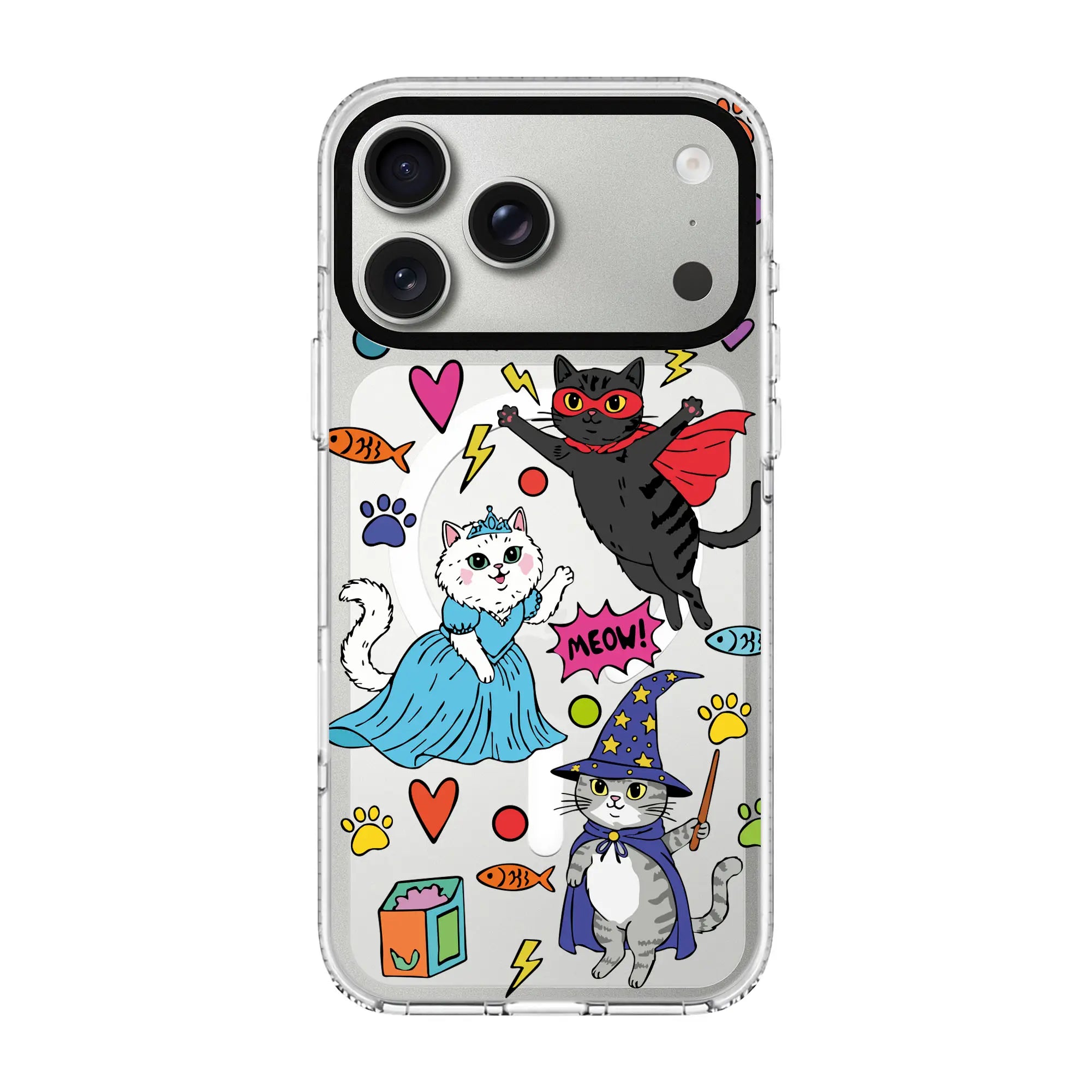 Fantastic Cats-Clear Kılıf Magsafe Özellikli - Iphone 17 Pro Max