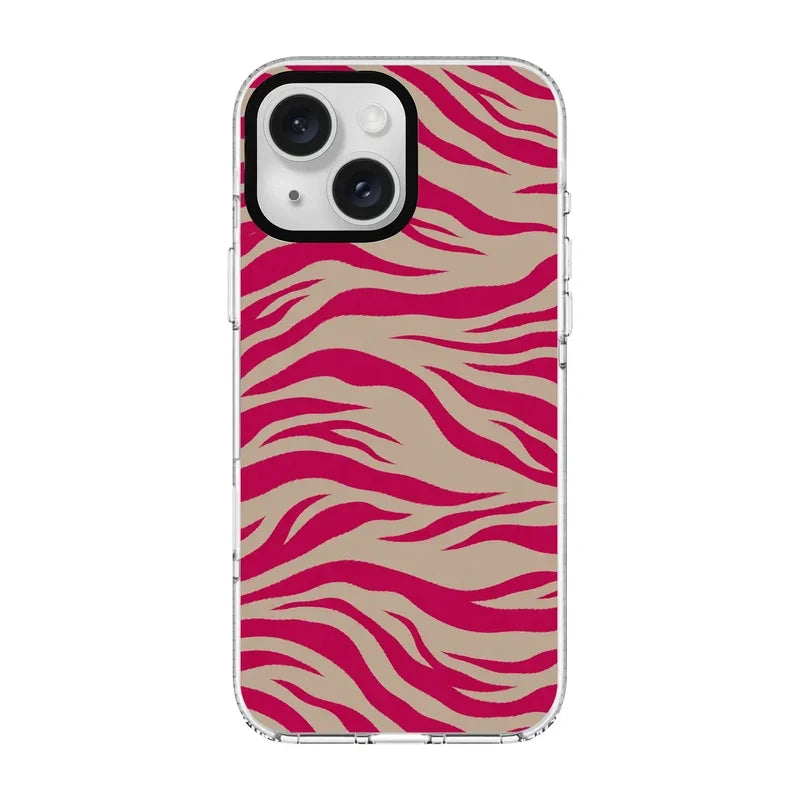 Fuchsia Zebra-Clear Kılıf Magsafe Özellikli - Iphone 16E