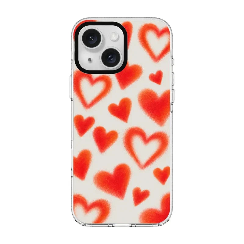 Glowing Hearts-Clear Kılıf Magsafe Özellikli - Iphone 17E