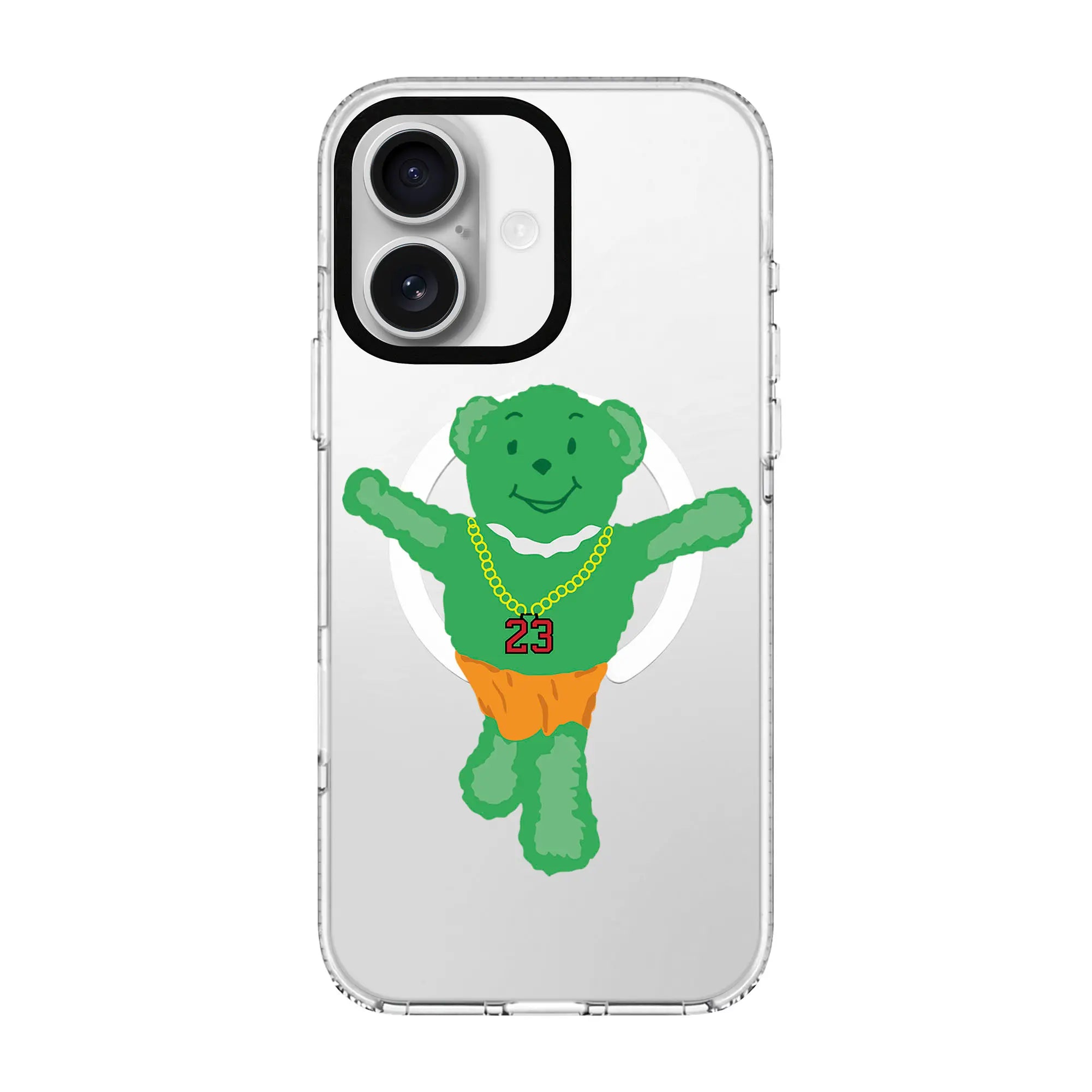 Green Bear-Clear Kılıf Magsafe Özellikli - Iphone 17