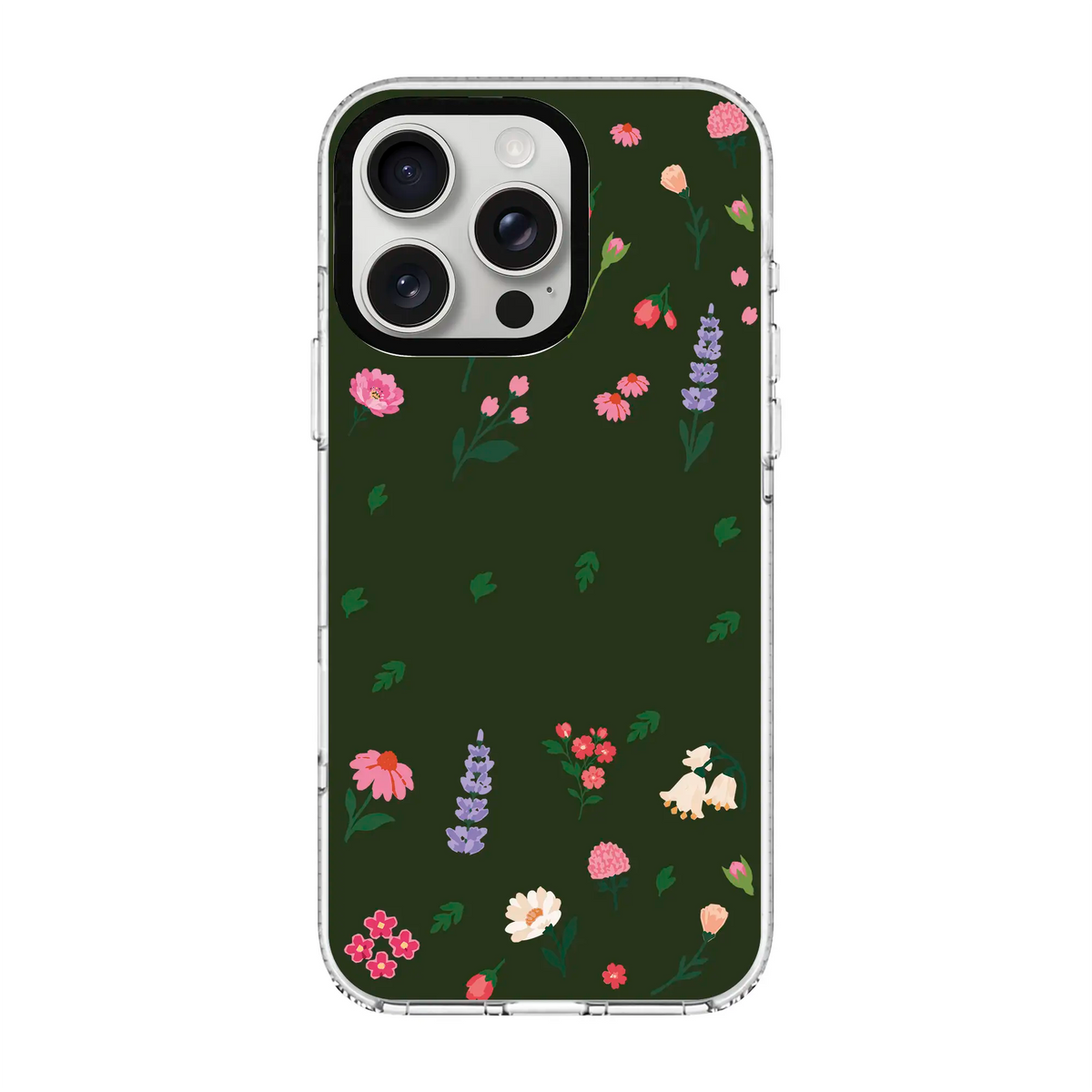 KiŞiYe Özel Little Blossoms Orman YeşiLi-Clear Kılıf Magsafe Özellikli - Iphone 15 Pro Max