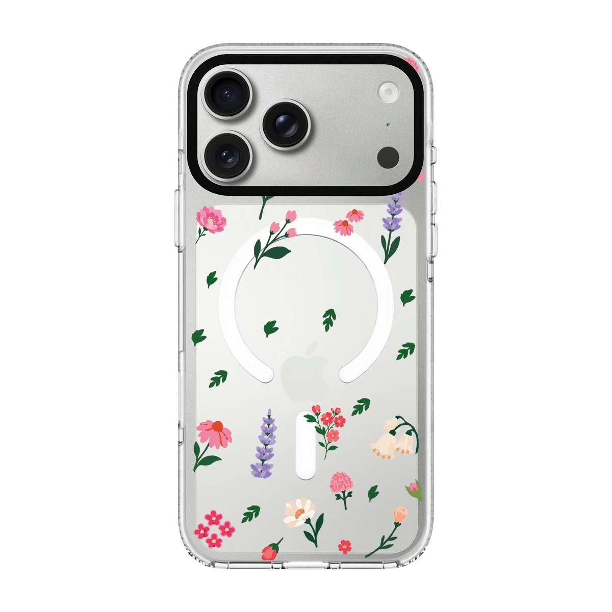 KiŞiYe Özel Little Blossoms Şeffaf-Clear Kılıf Magsafe Özellikli - Iphone 17 Pro