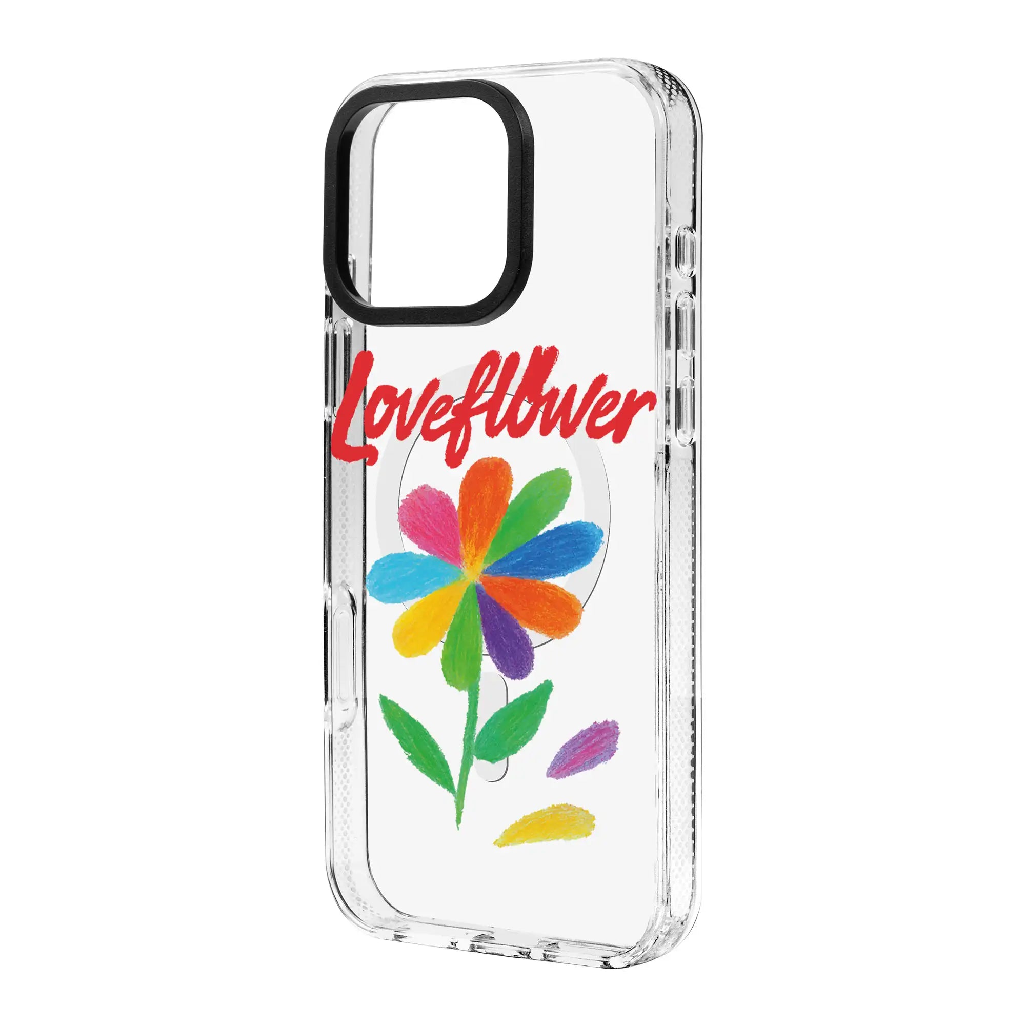 Love Flower-Clear Kılıf Magsafe Özellikli - Iphone 16 Plus
