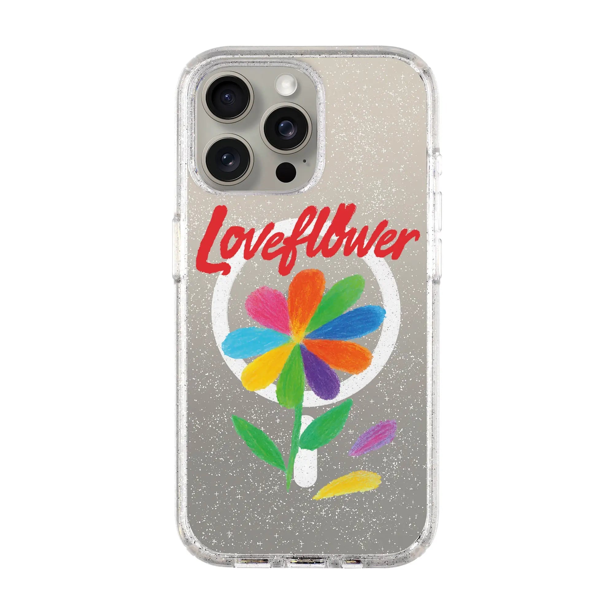 Love Flower-Shiny Kılıf Magsafe Özellikli - Iphone 15 Pro Max