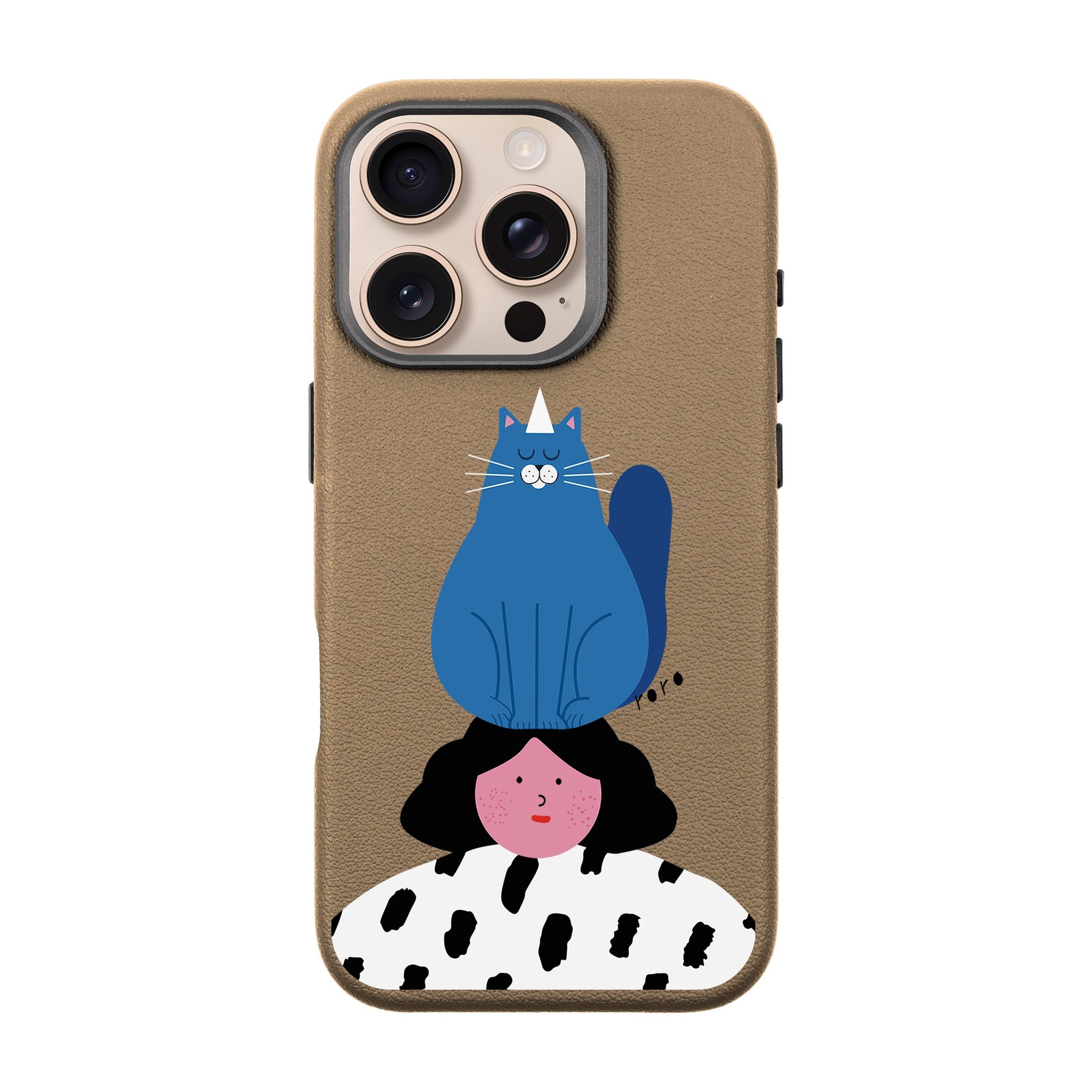 Naughty Cat-Leather Premium Kılıf Magsafe Özellikli - Iphone 16 Pro