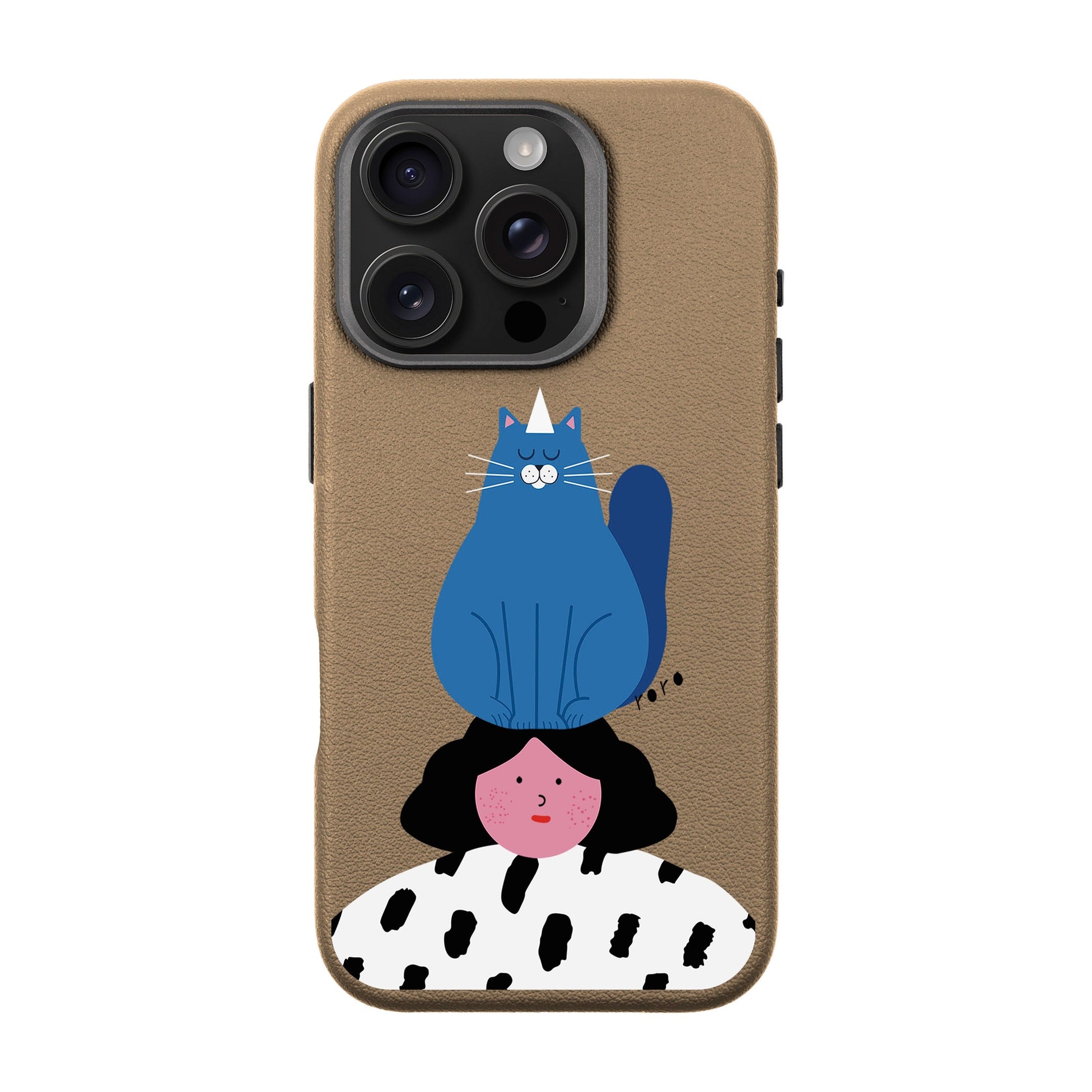 Naughty Cat-Leather Premium Kılıf Magsafe Özellikli - Iphone 16 Pro
