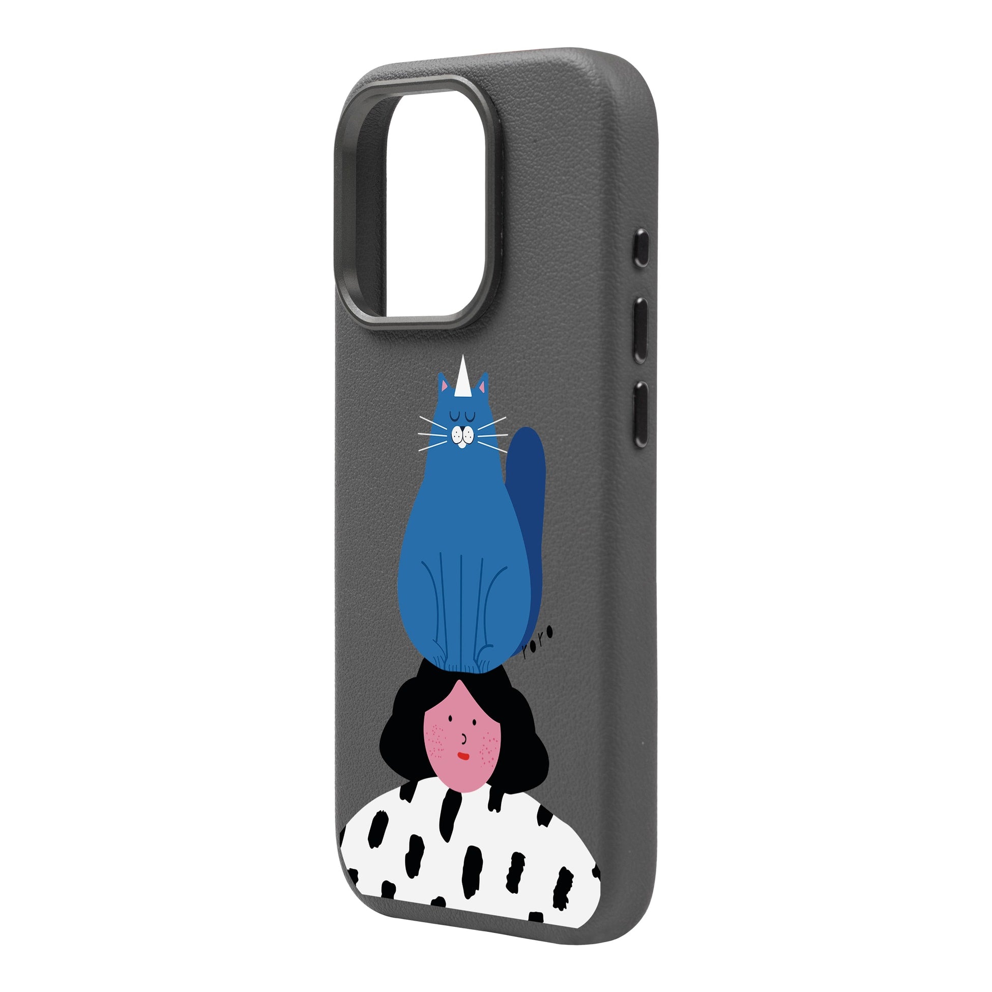 Naughty Cat-Leather Premium Kılıf Magsafe Özellikli - Iphone 16 Pro
