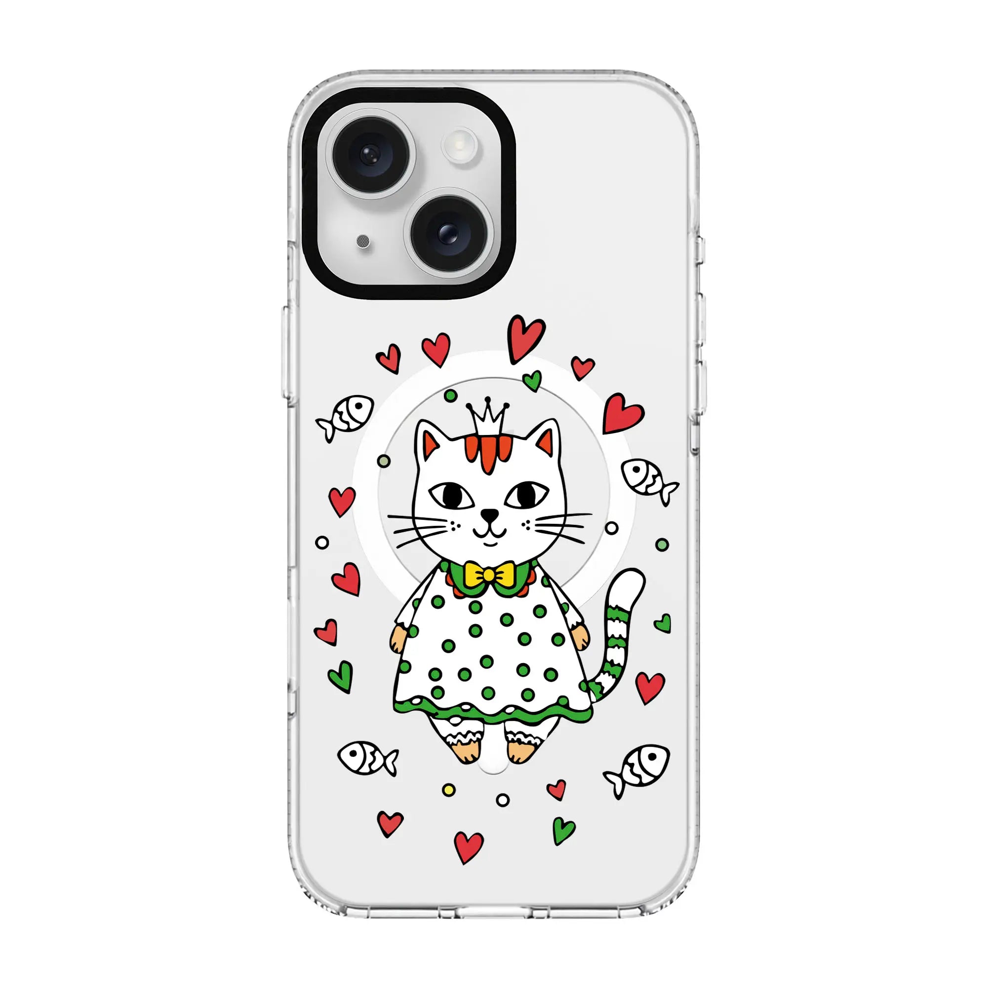Princess Cat-Clear Kılıf Magsafe Özellikli - Iphone 15