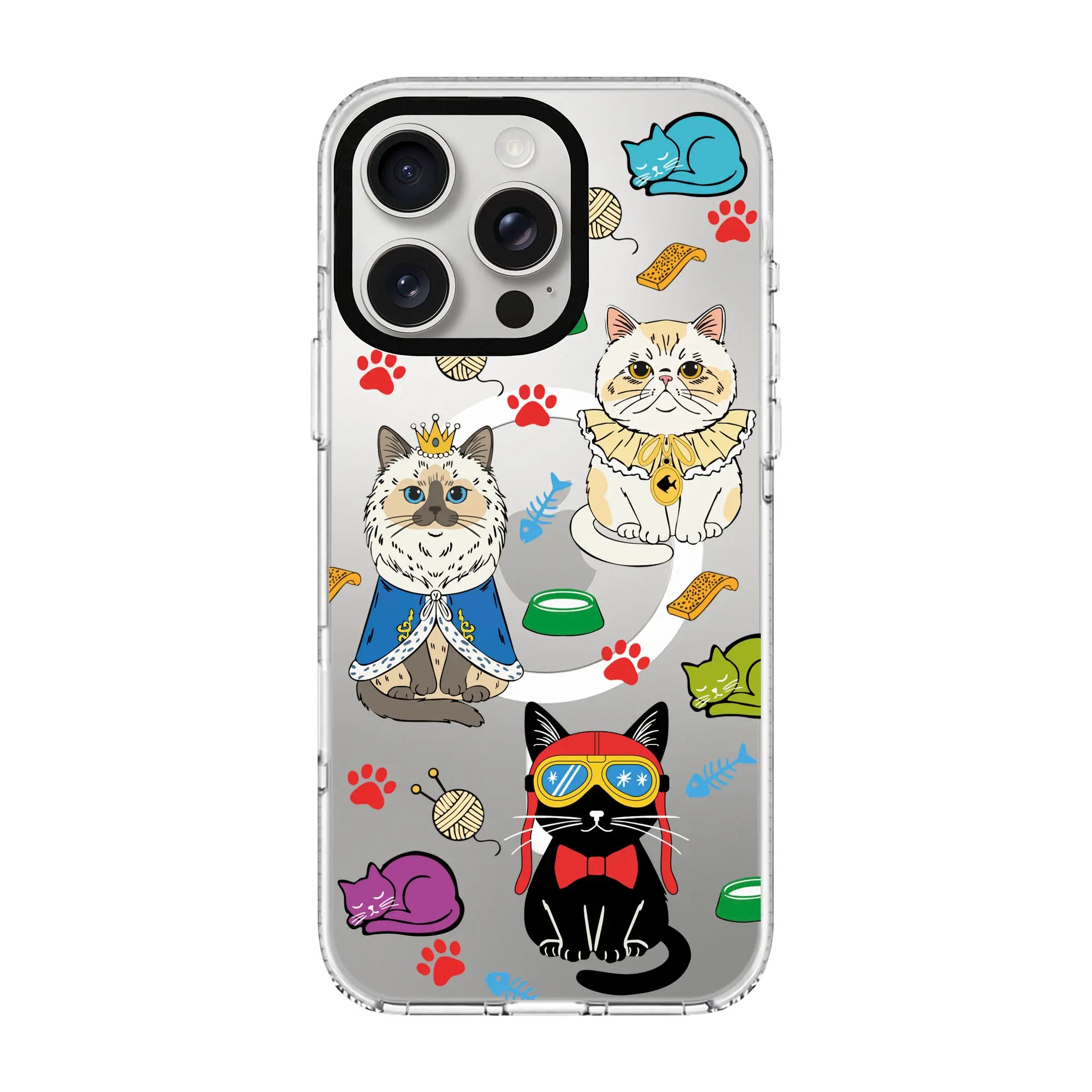 Royal Cats-Clear Kılıf Magsafe Özellikli - Iphone 15 Pro Max