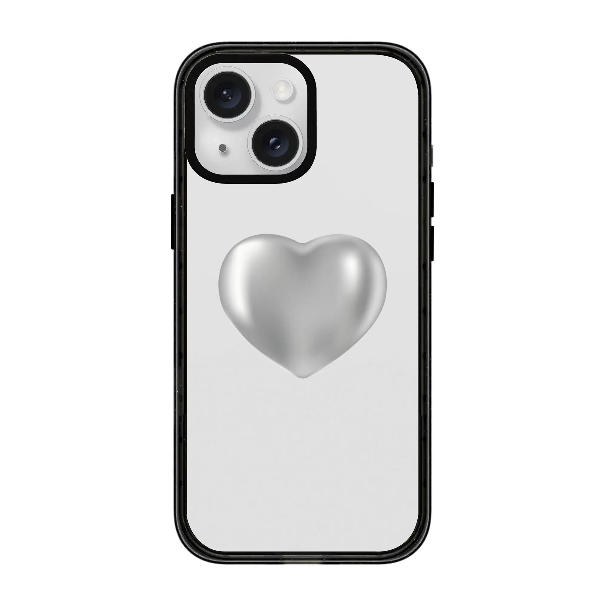 Silver Heart-Power Kılıf - Iphone 15 Plus