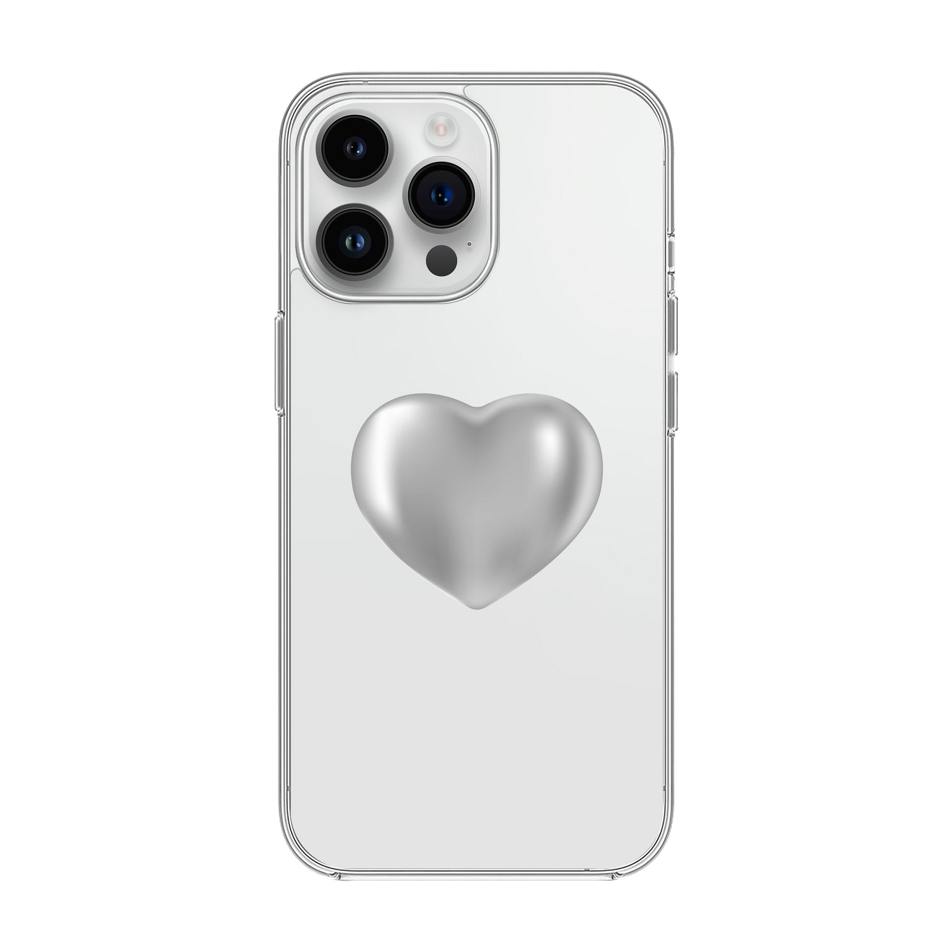Silver Heart-Solid Kılıf - Iphone 15 Pro Max