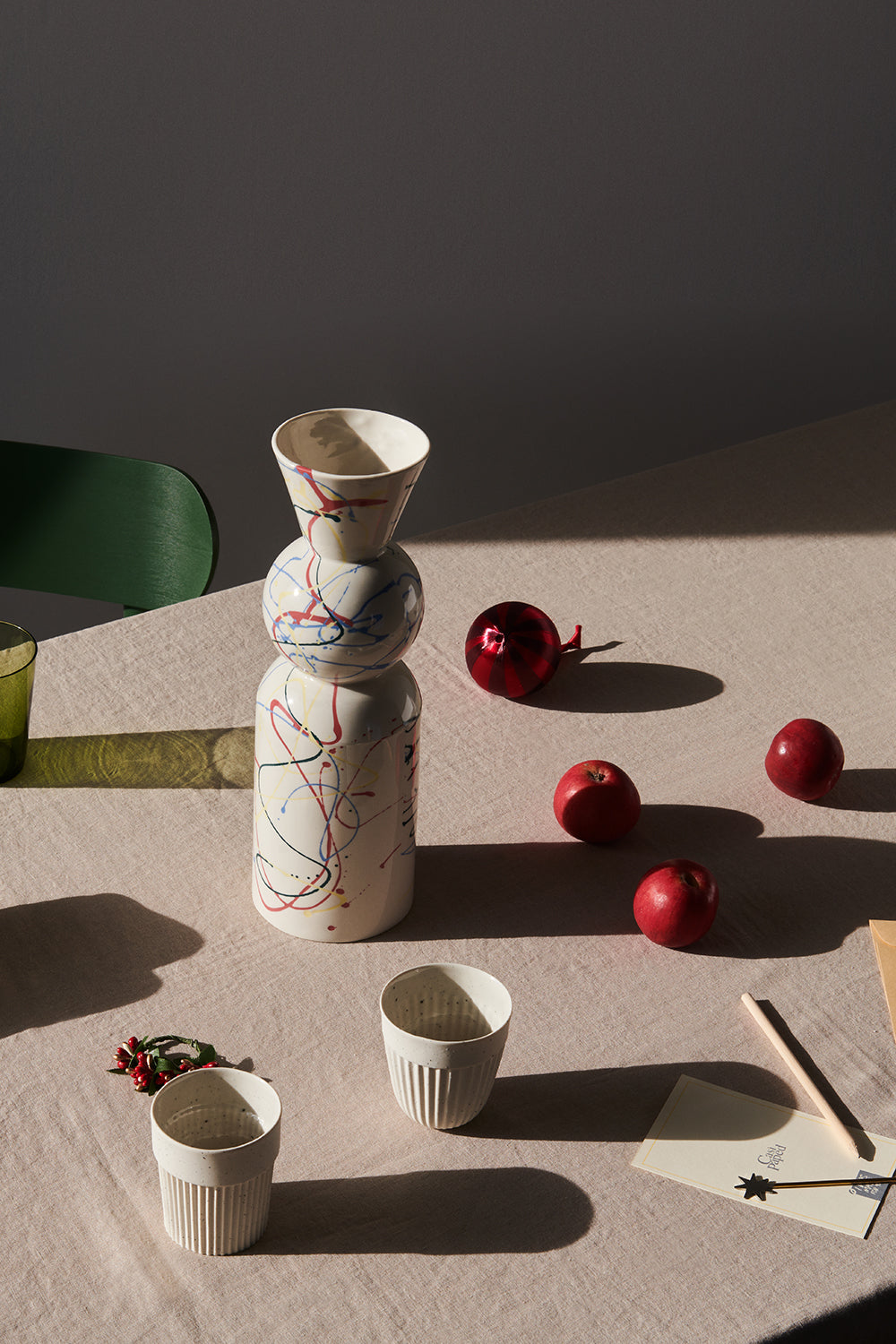 Casi Paped-Goody El Yapımı Porselen Şamdan Seti / Beyaz Artistik-Mumluk & Şamdan-3-Milagron.com