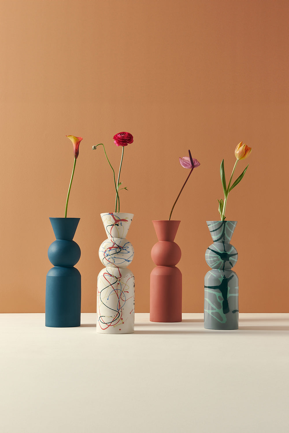 Casi Paped-Goody El Yapımı Porselen Şamdan Seti / Beyaz Artistik-Mumluk & Şamdan-5-Milagron.com