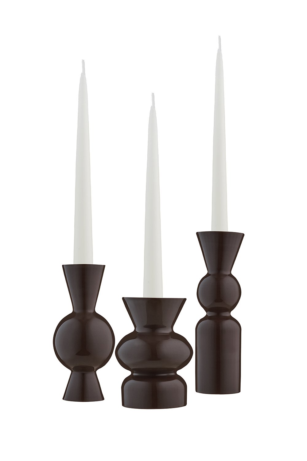 Casi Paped-Goody El Yapımı Porselen Şamdan Seti / Kahverengi-Mumluk & Şamdan-1-Milagron.com