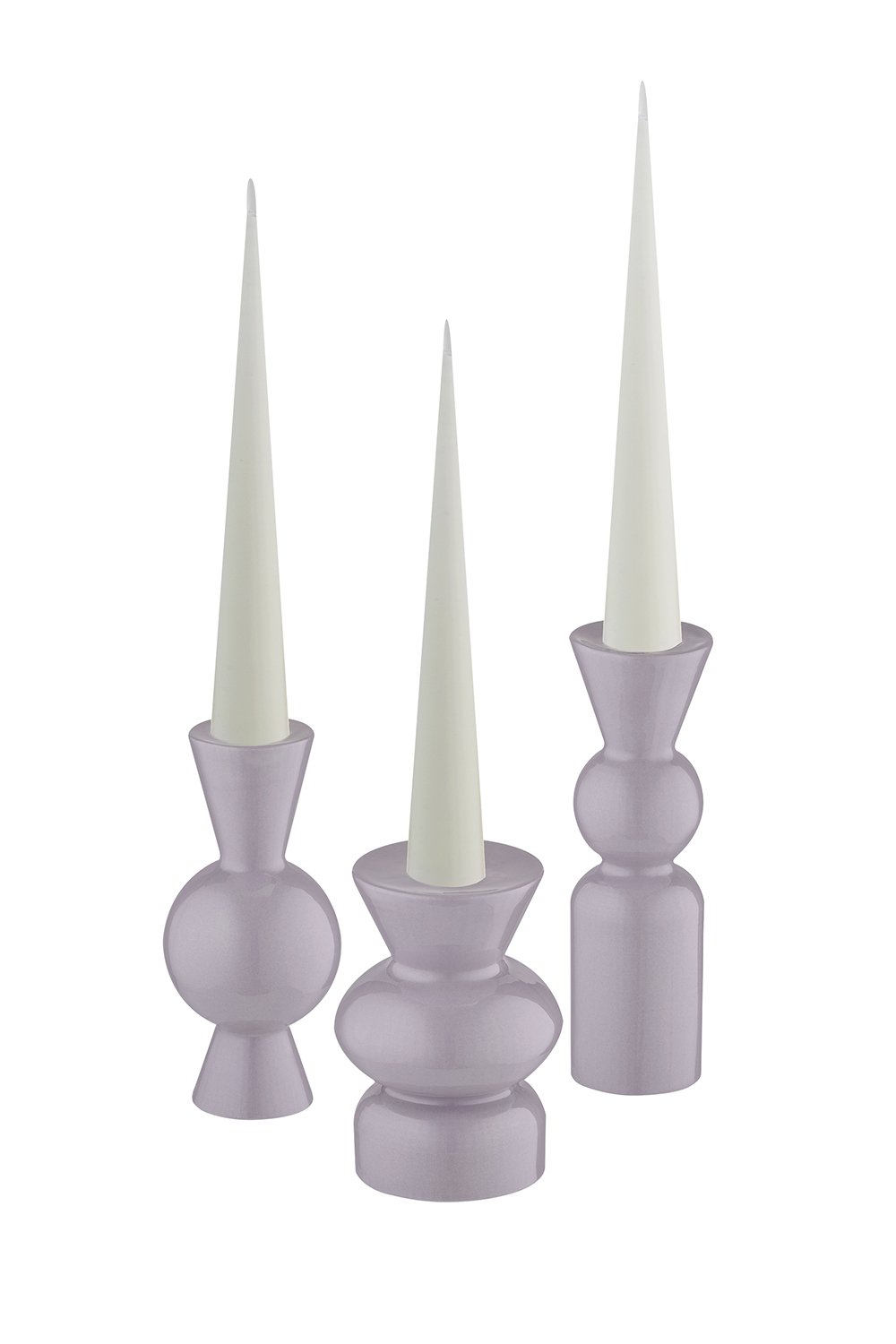 Casi Paped-Goody El Yapımı Porselen Şamdan Seti / Lila-Mumluk & Şamdan-2-Milagron.com