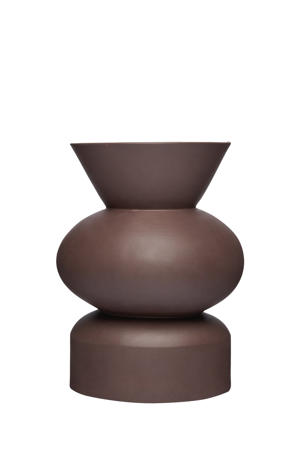 Casi Paped-Goody Round El Yapımı Porselen Vazo / Kahverengi-Vazo-1-Milagron.com