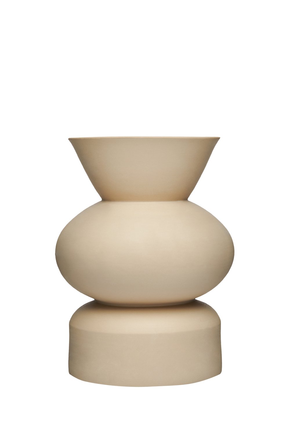 Casi Paped-Goody Round El Yapımı Porselen Vazo / Krem-Vazo-1-Milagron.com