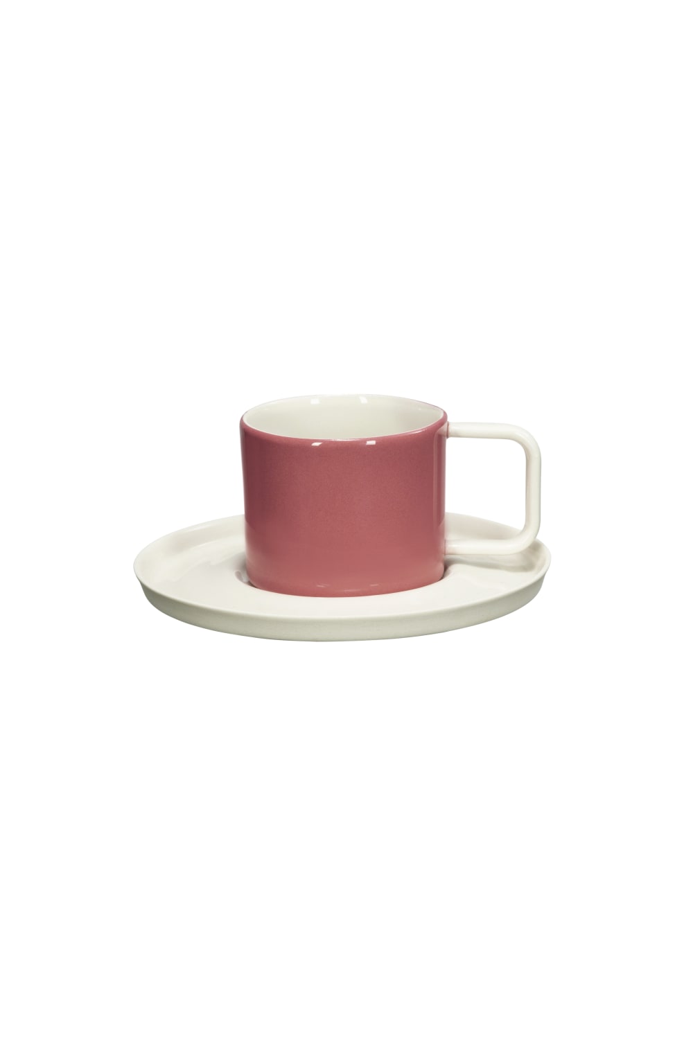 Casi Paped-Josephine El Yapımı Porselen Türk Kahvesi Fincanı & Tabağı / Pembe - Beyaz-Bardak-1-Milagron.com