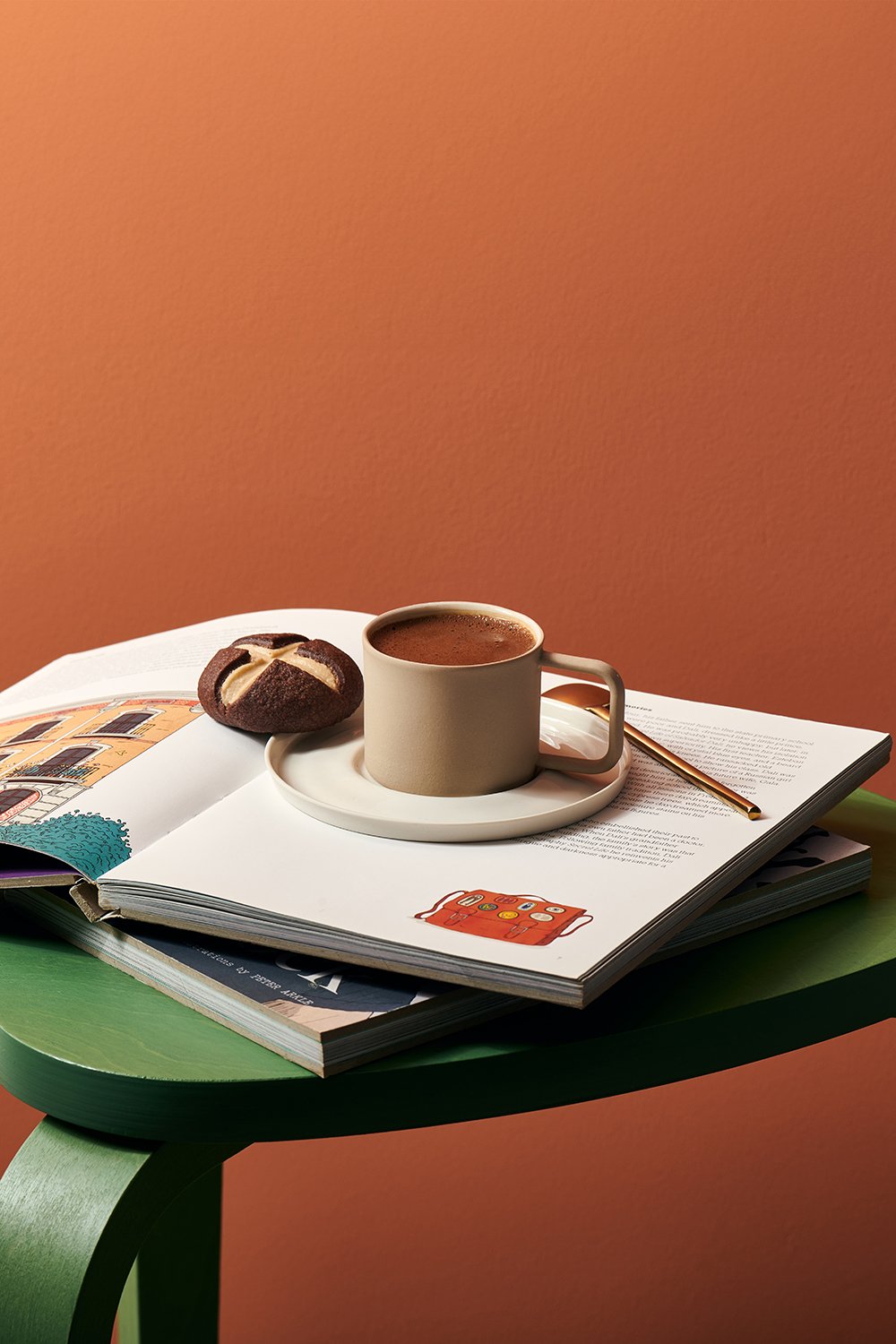 Casi Paped-Josephine El Yapımı Porselen Türk Kahvesi Fincanı & Tabağı / Somon-Bardak-3-Milagron.com