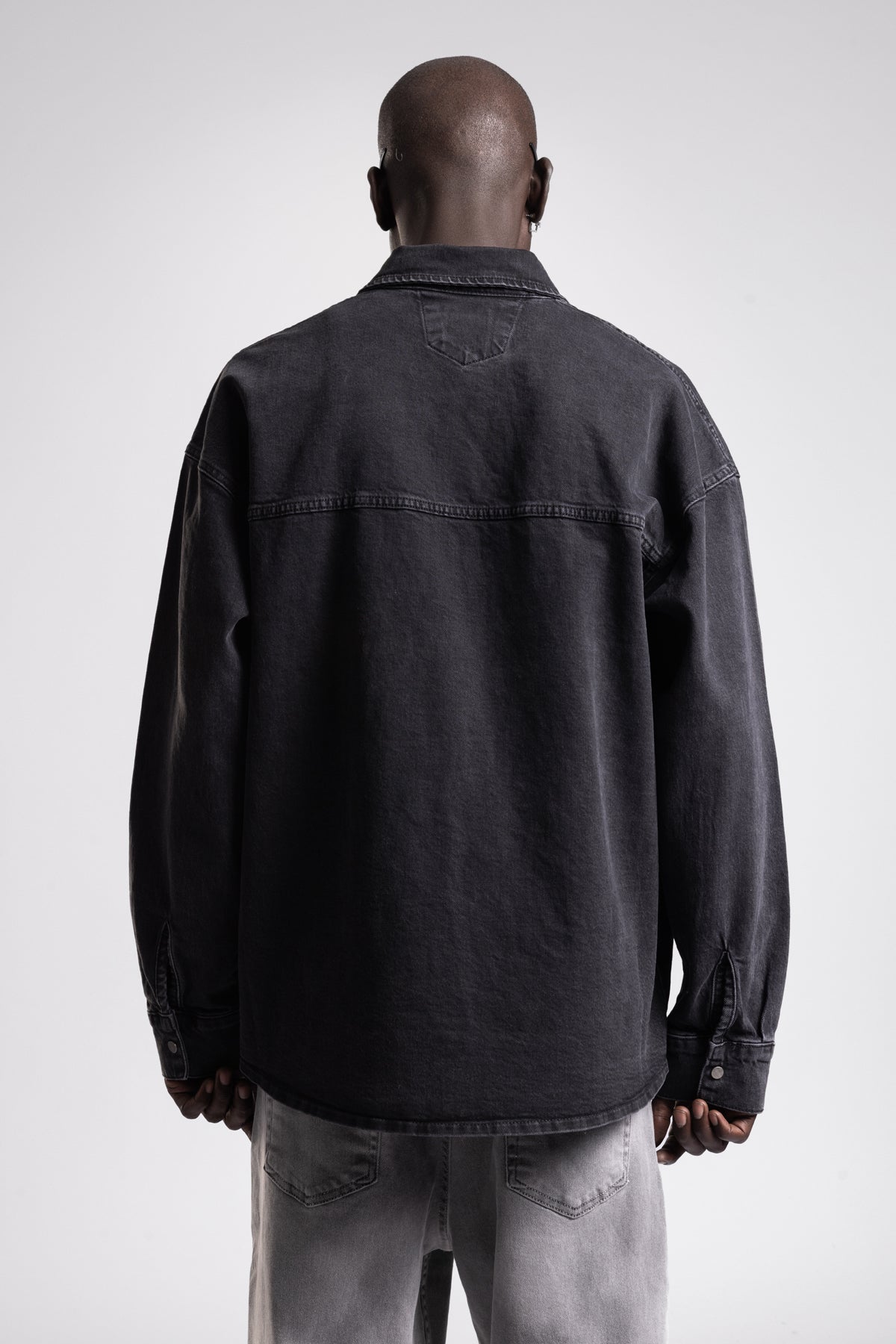 Catch-Metal Yazı Ve Snap Düğmeli Denim Gömlek-Gömlek-5-Milagron.com