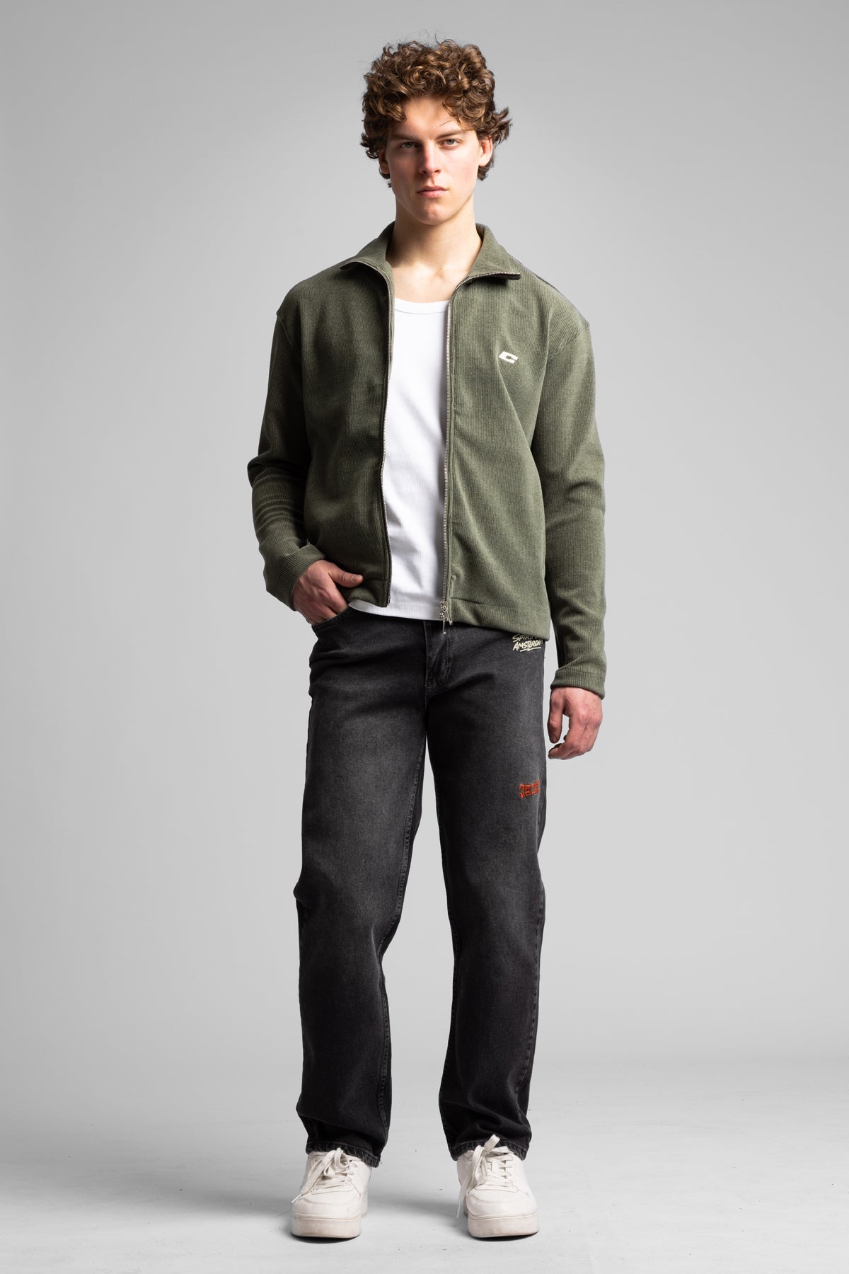 Catch-Dik Yaka Fermuarlı Fitilli Sweatshirt-Sweatshirt-1-Milagron.com