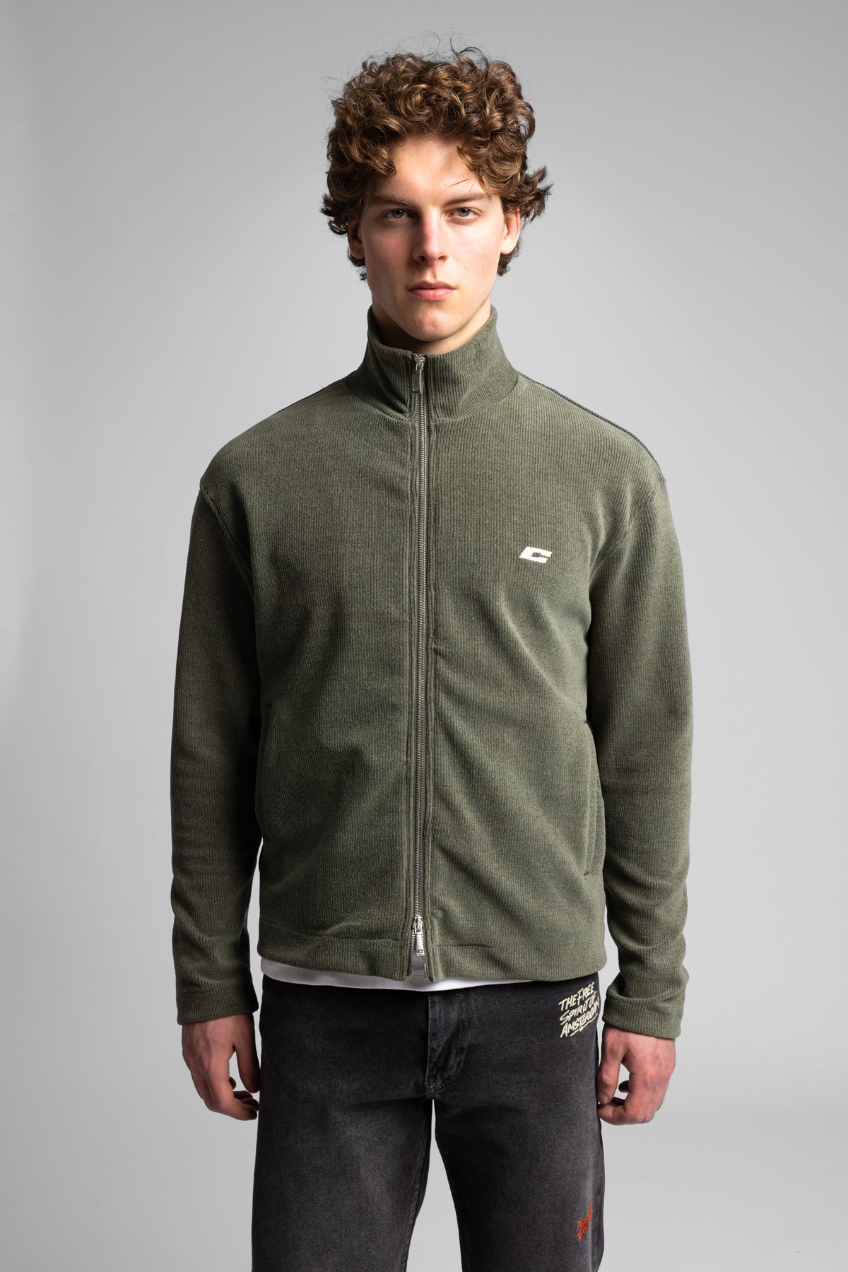 Catch-Dik Yaka Fermuarlı Fitilli Sweatshirt-Sweatshirt-3-Milagron.com