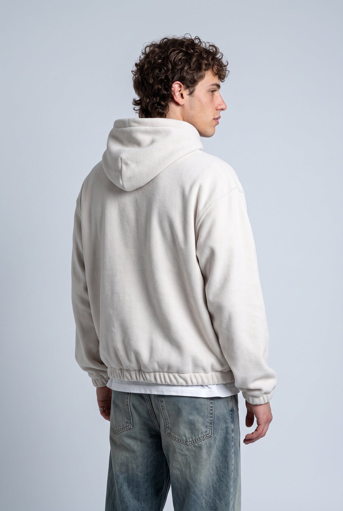 Kapüşonlu Kanguru Cepli Nakışlı Sweatshirt, Taş - 3