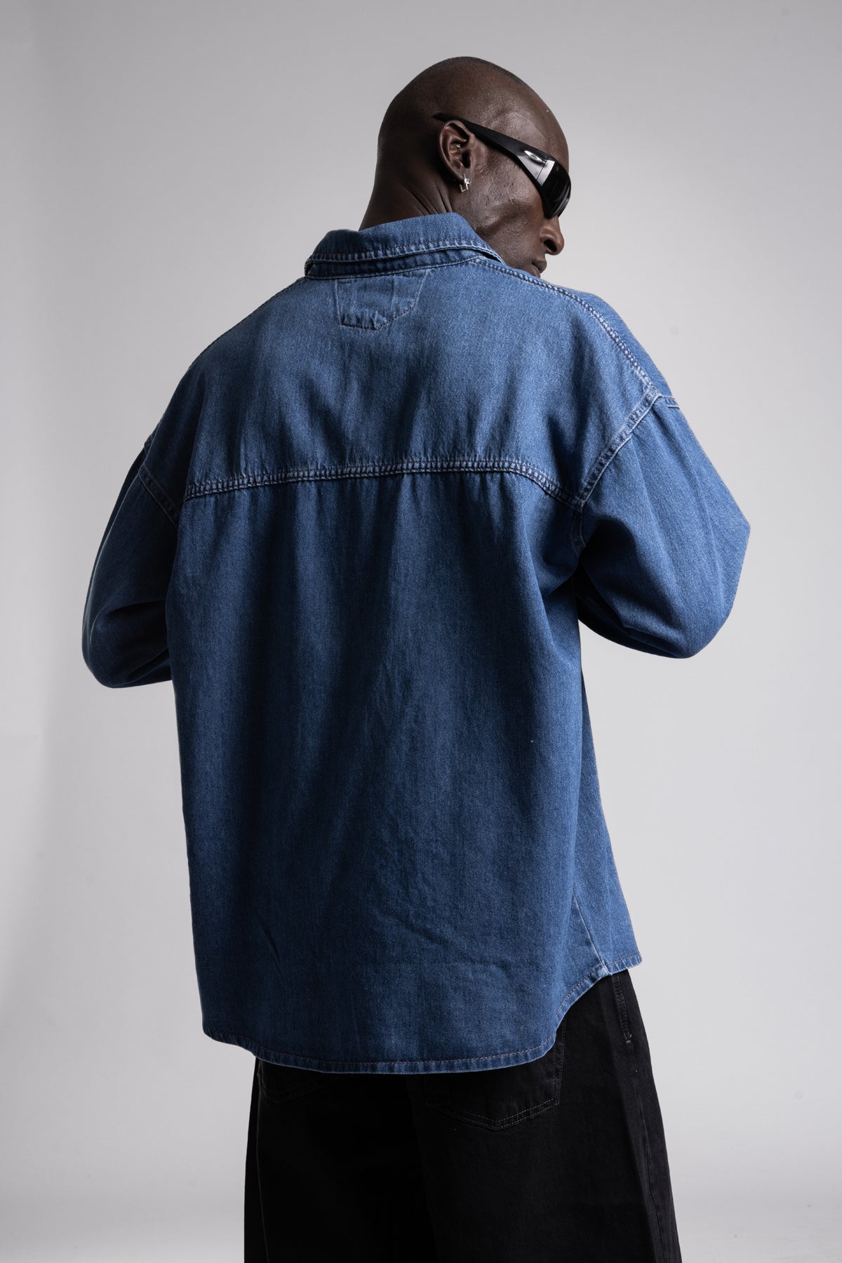 Catch-Metal Snap Düğmeli Denim Gömlek-Gömlek-5-Milagron.com