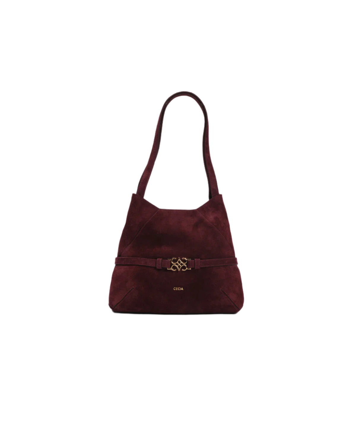 Cecia-Aries Tote Merlot Suede-Omuz Çantası-1-Milagron.com