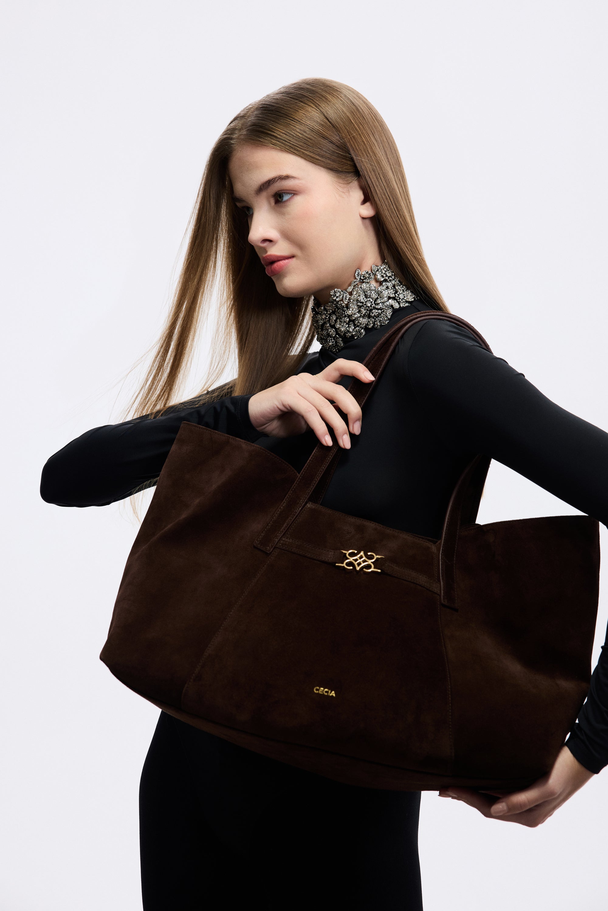 Cecia-Eterna Bitter Brown Suede-Omuz Çantası-8-Milagron.com