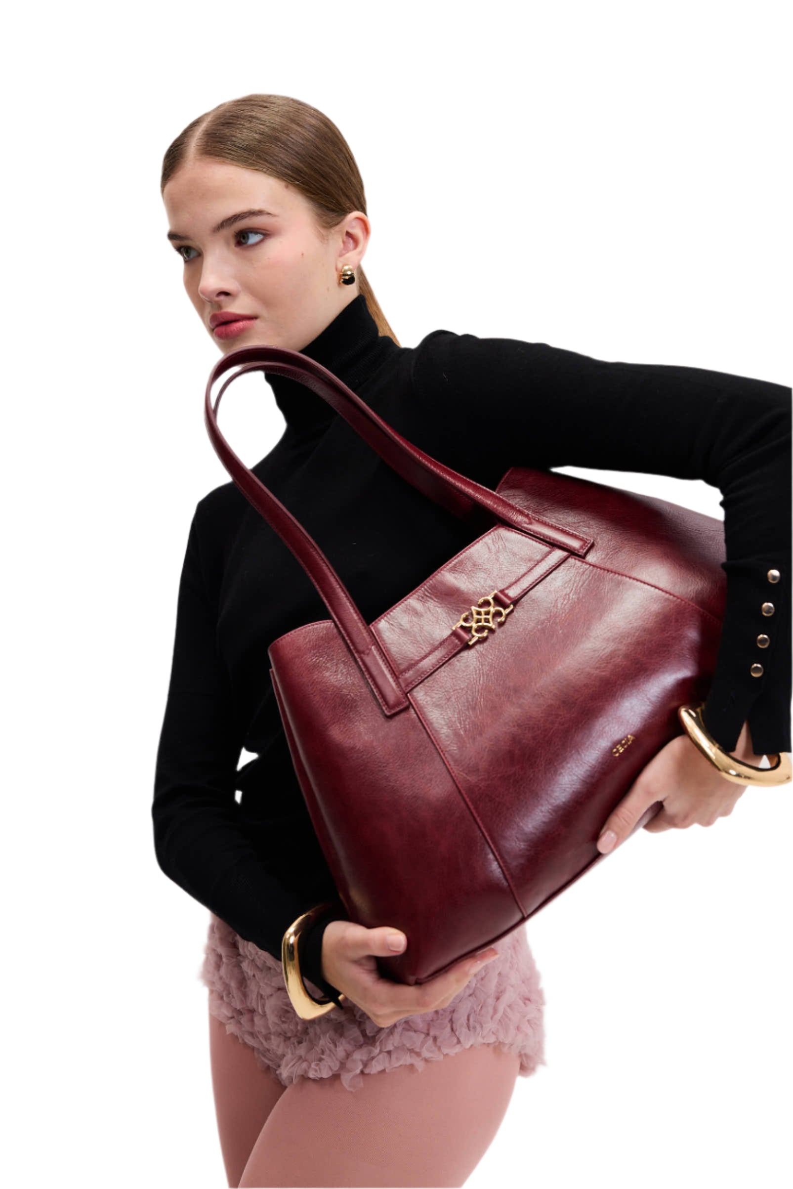 Cecia-Eterna Burgundy-Omuz Çantası-1-Milagron.com