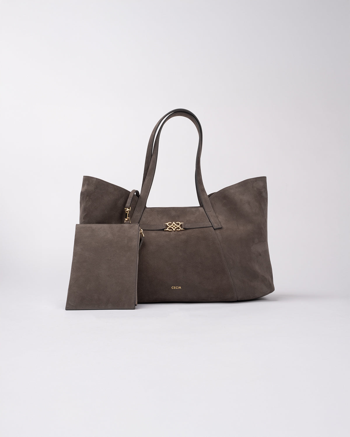 Cecia-Eterna Grey Nubuck-Omuz Çantası-3-Milagron.com