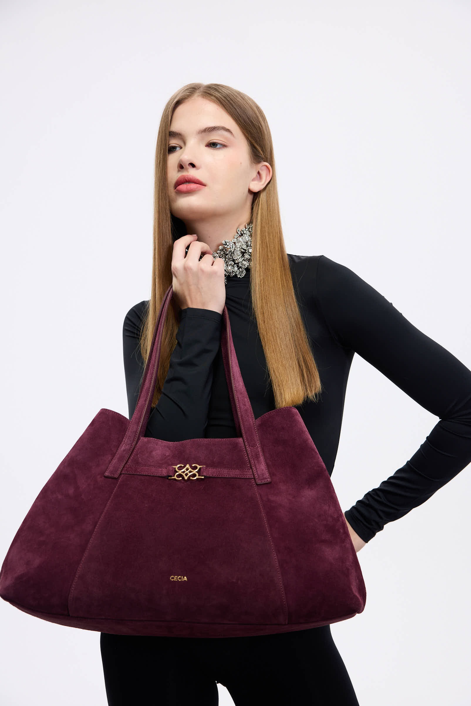 Cecia-Eterna Merlot Suede-Omuz Çantası-3-Milagron.com