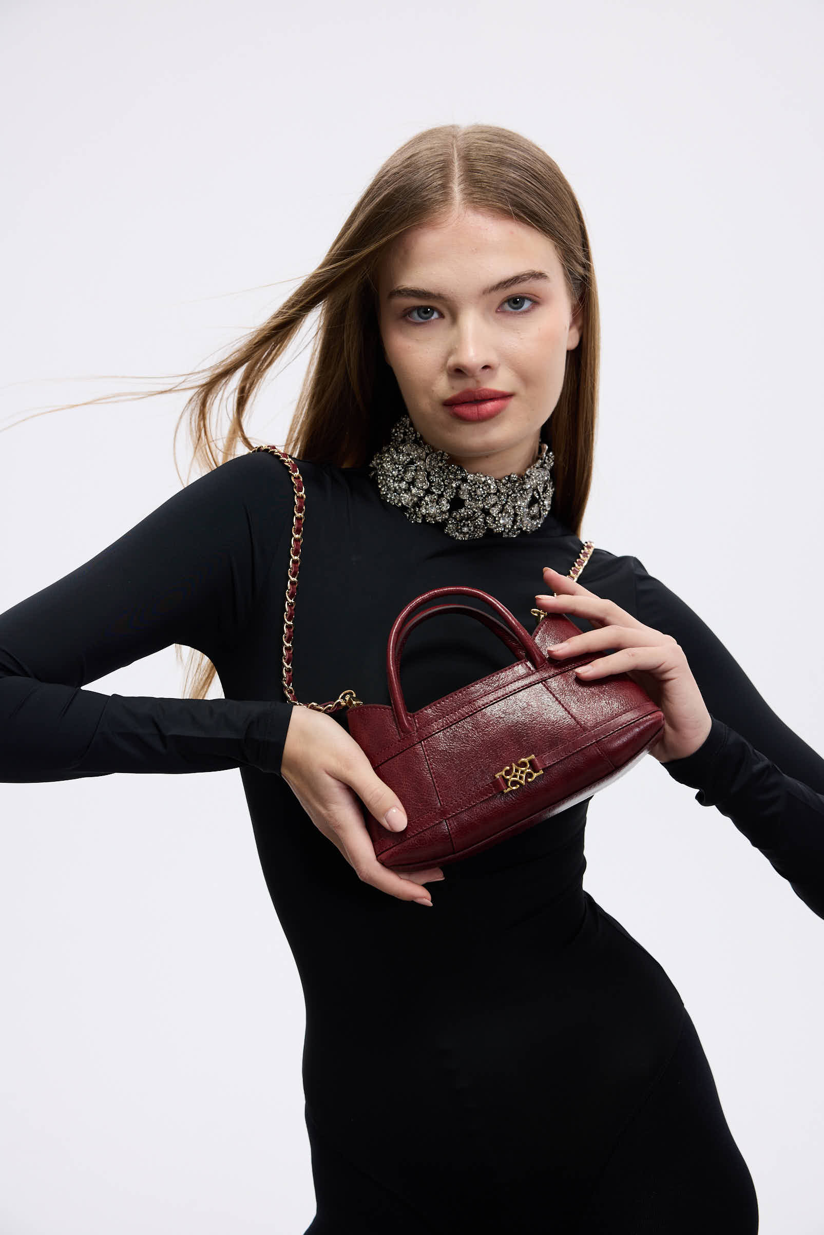 Cecia-Luna Burgundy-Omuz Çantası-4-Milagron.com