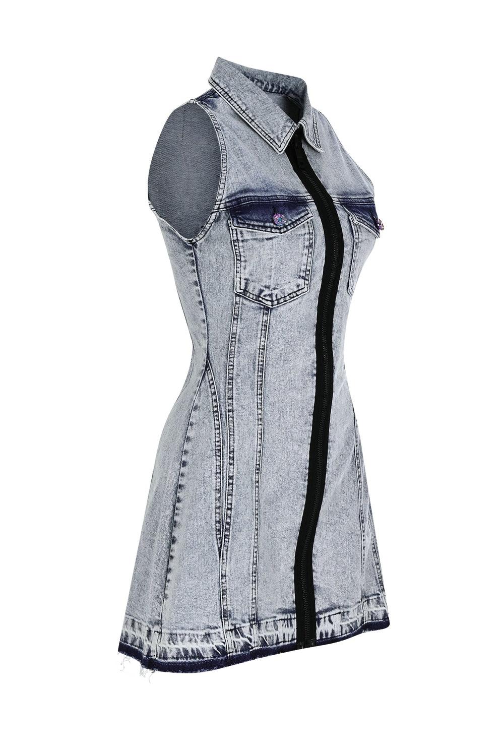 Certain-Malibu Dress Light Blue Wash-Elbise-4-Milagron.com