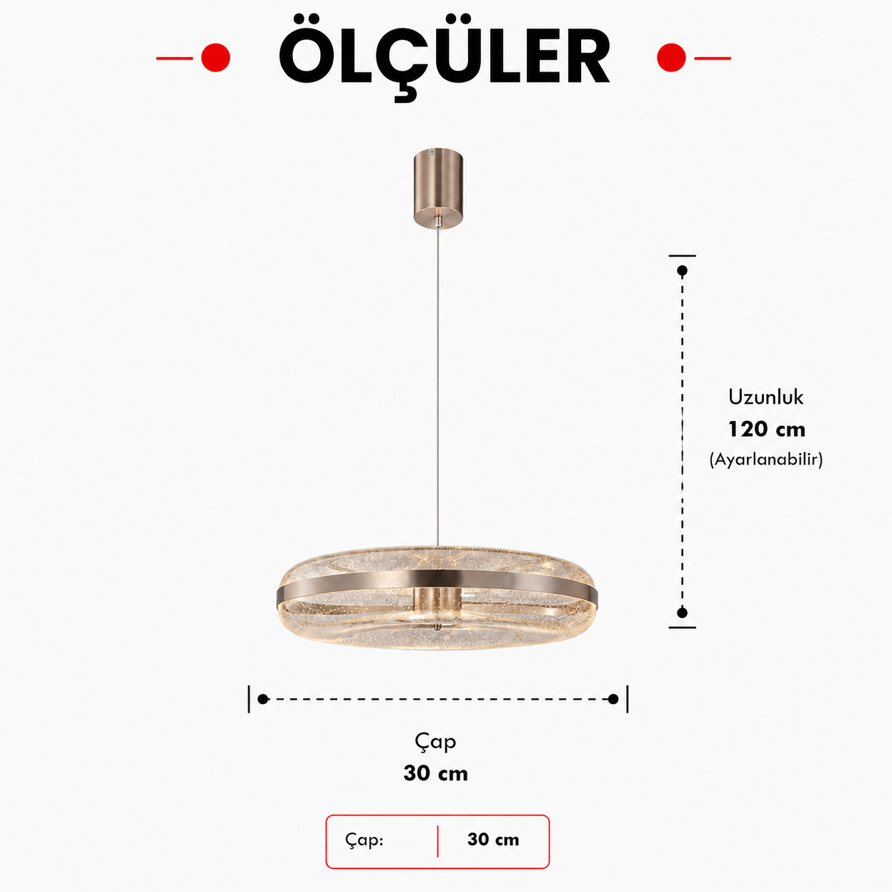 Lumiana-Estel Sarkıt - 30 Cm-Avize-4-Milagron.com