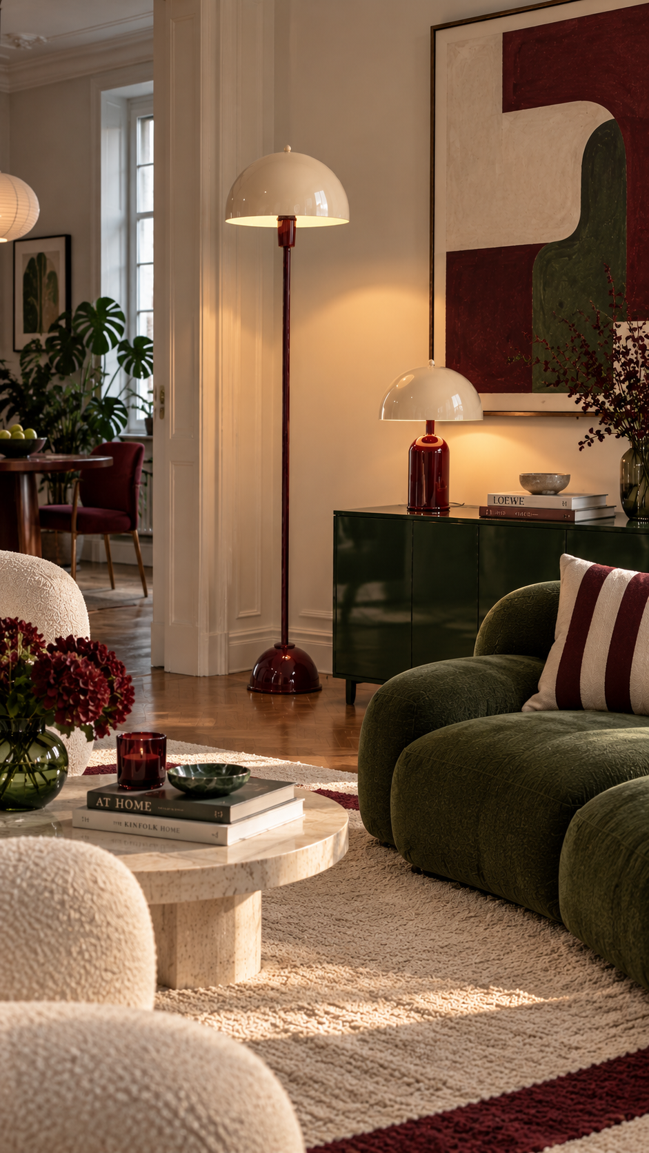 Soho Bordo Krem Metal Lambader
