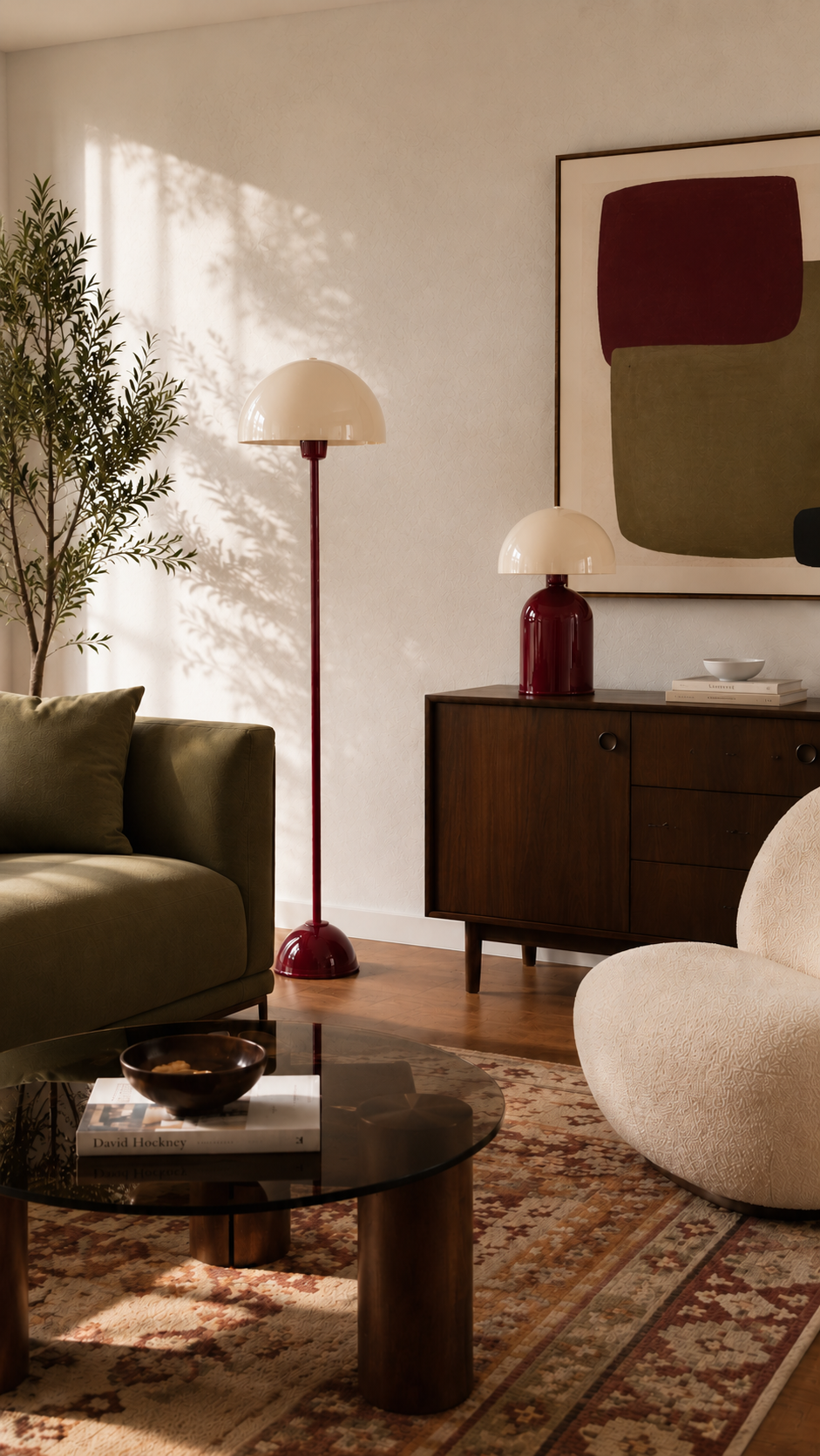 Soho Bordo Krem Metal Lambader