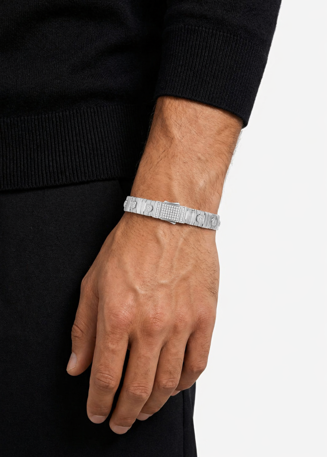 Axis Pavé Silver Erkek Bileklik