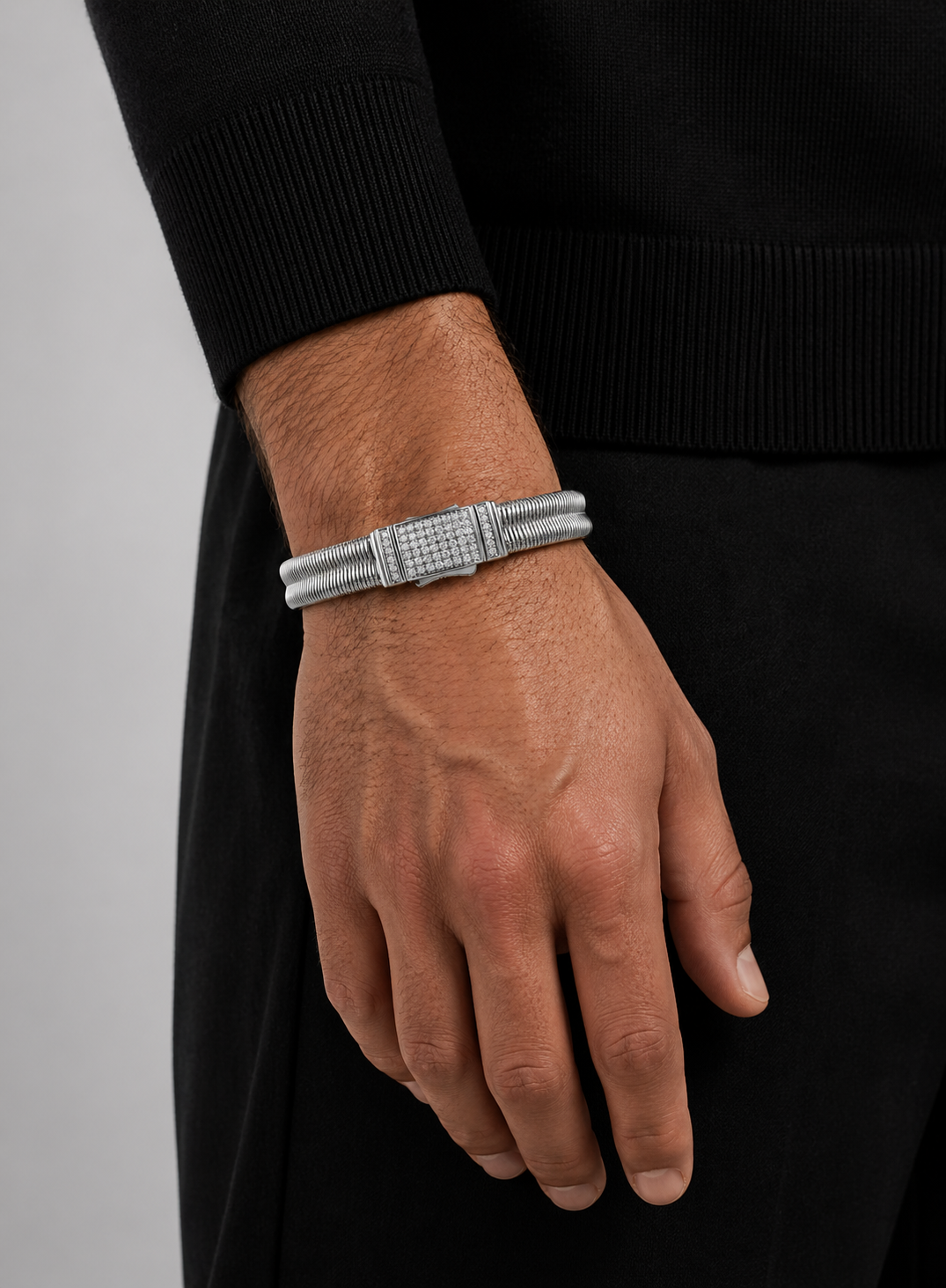 Weave Core Silver Erkek Bileklik