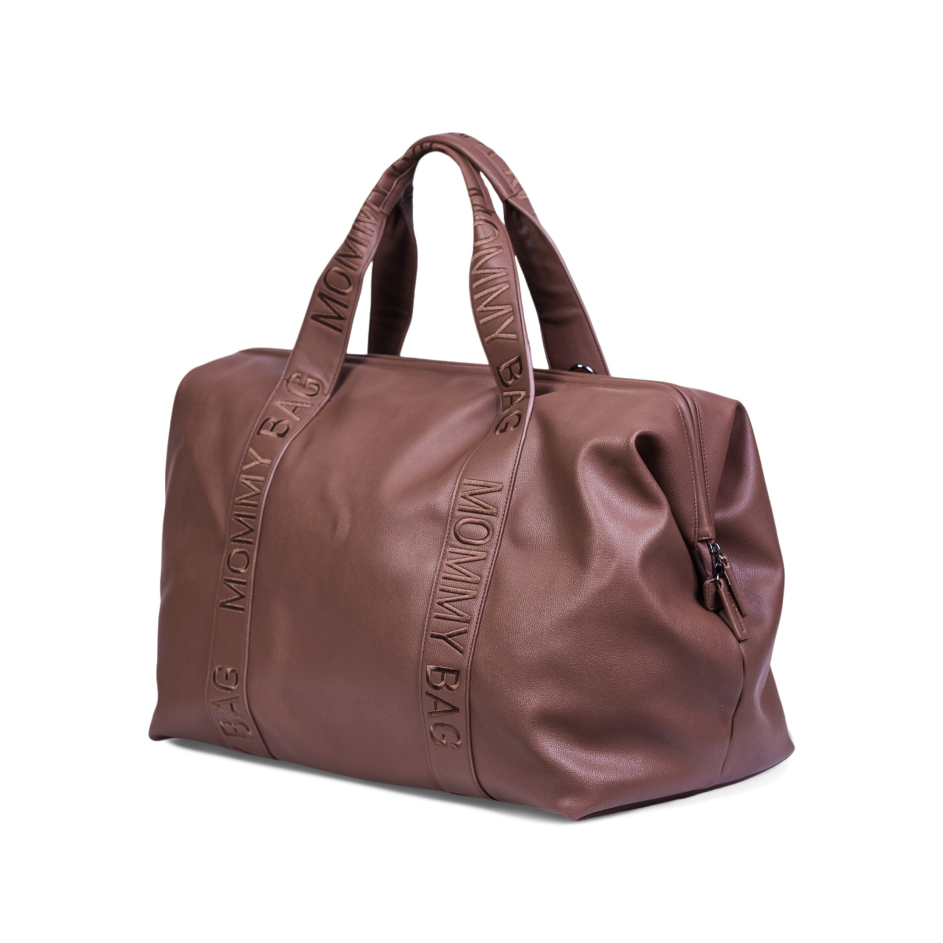 Mommy Bag Çanta, Signature Vegan Deri Koyu Kahve