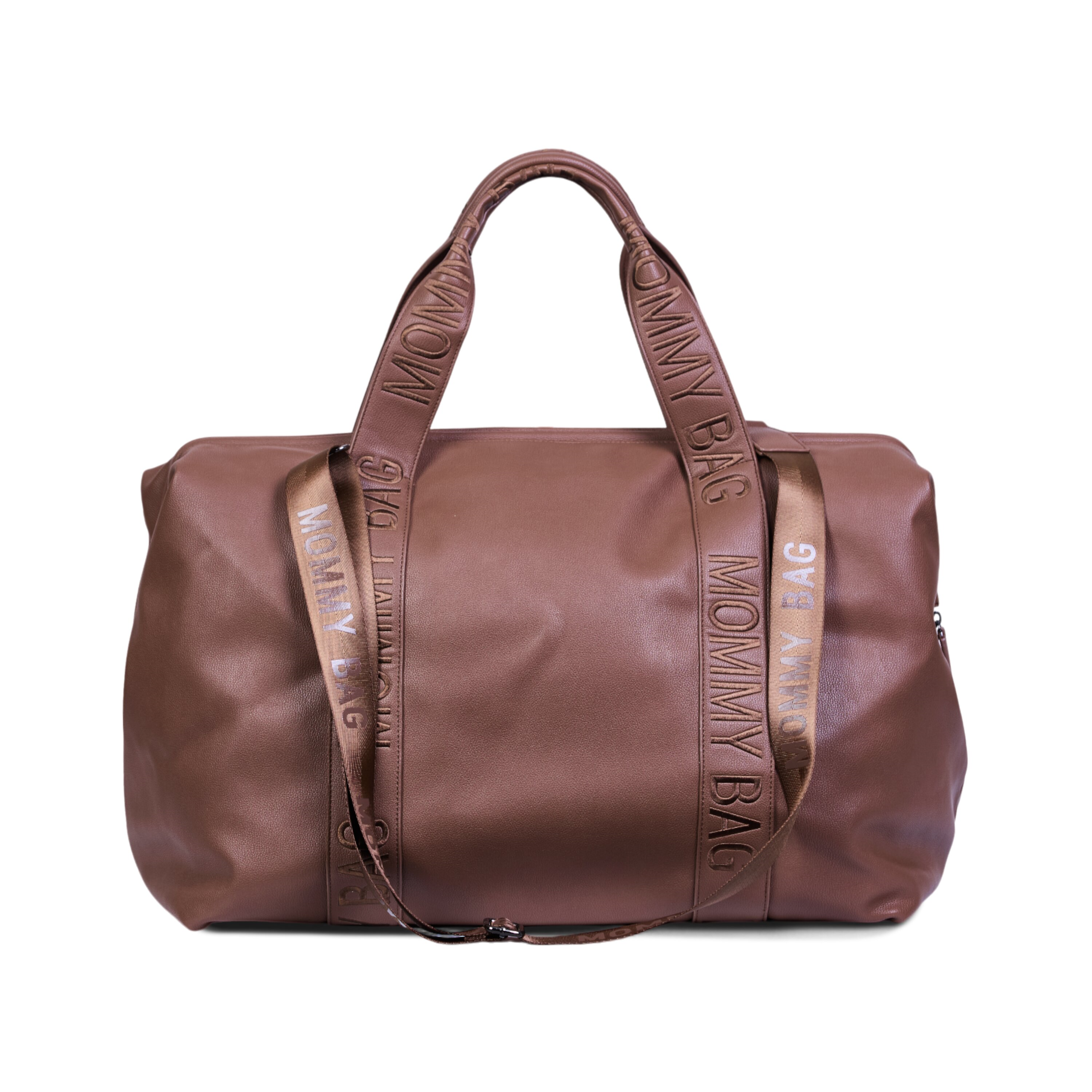 Mommy Bag Çanta, Signature Vegan Deri Koyu Kahve