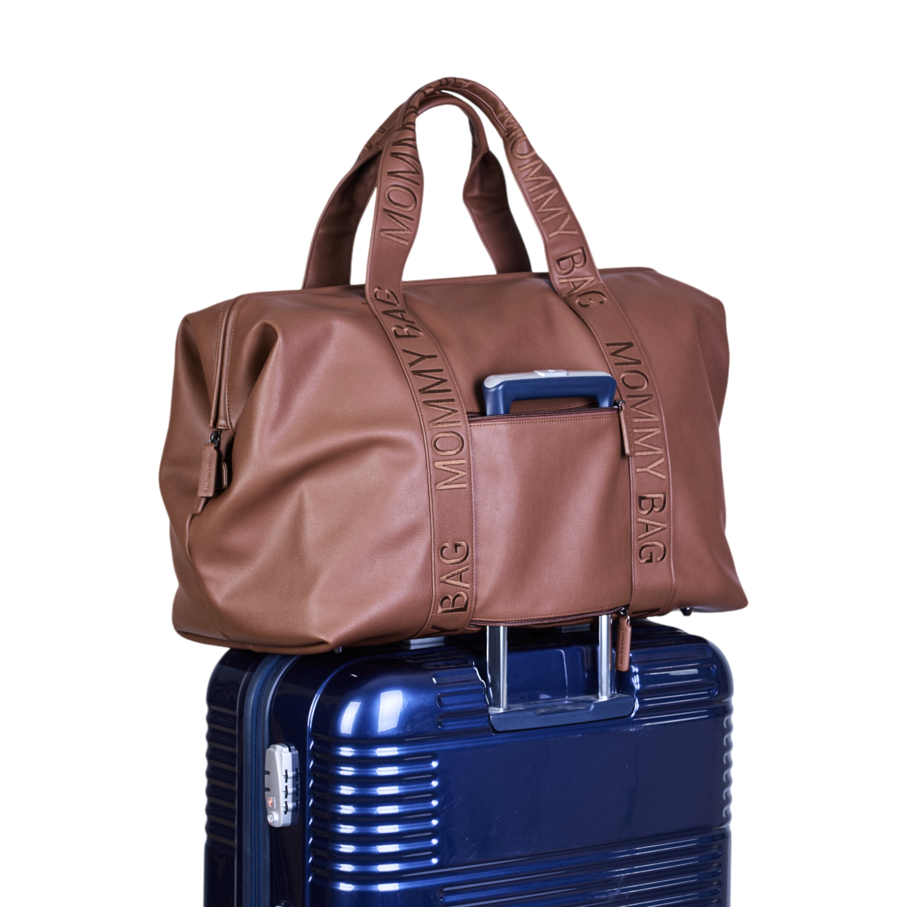 Mommy Bag Çanta, Signature Vegan Deri Koyu Kahve
