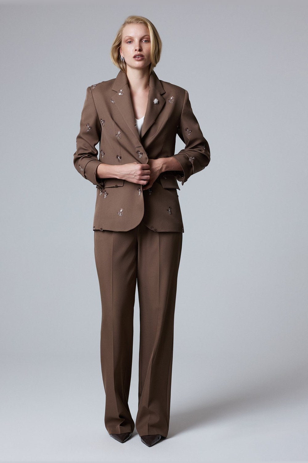 Leona Blazer Ceket - Kahverengi - 0