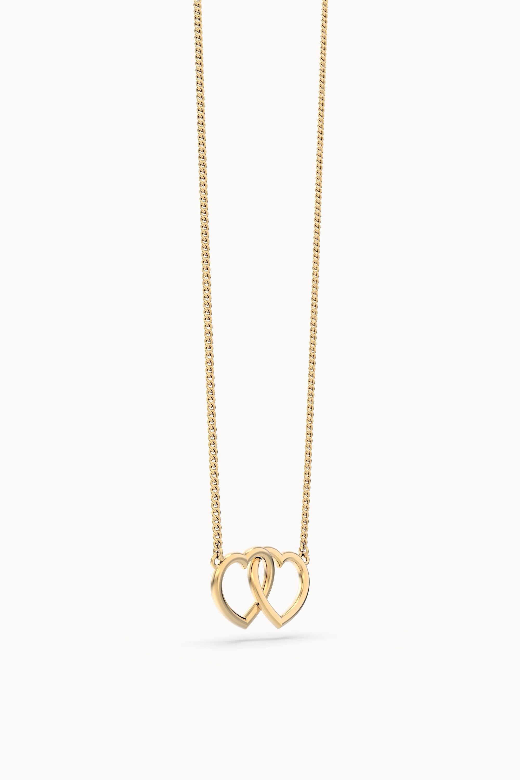 Chocli-18 Ayar Altın Kaplama Hearts Kolye-Kolye-5-Milagron.com