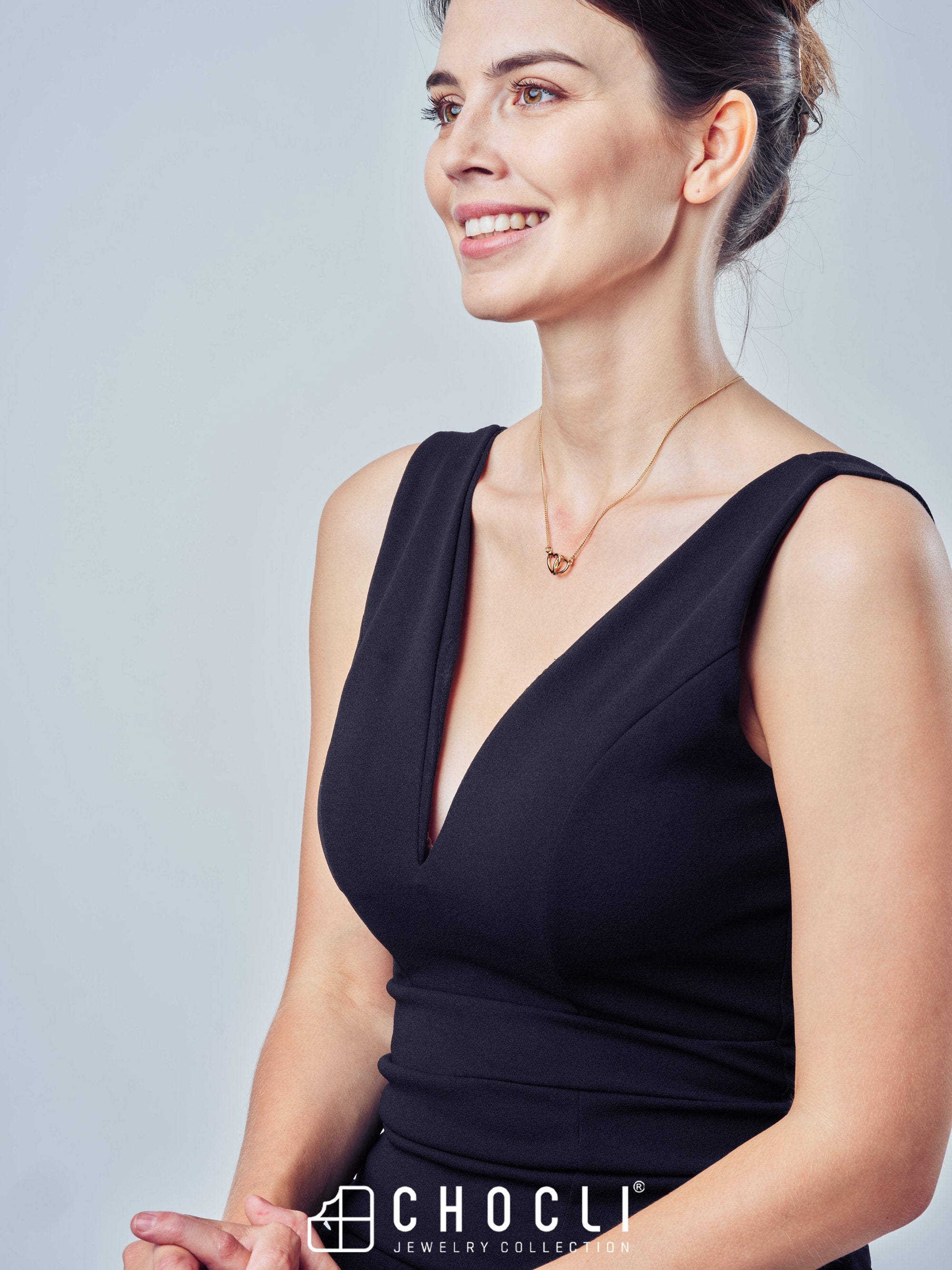 Chocli-18 Ayar Altın Kaplama Hearts Kolye-Kolye-9-Milagron.com