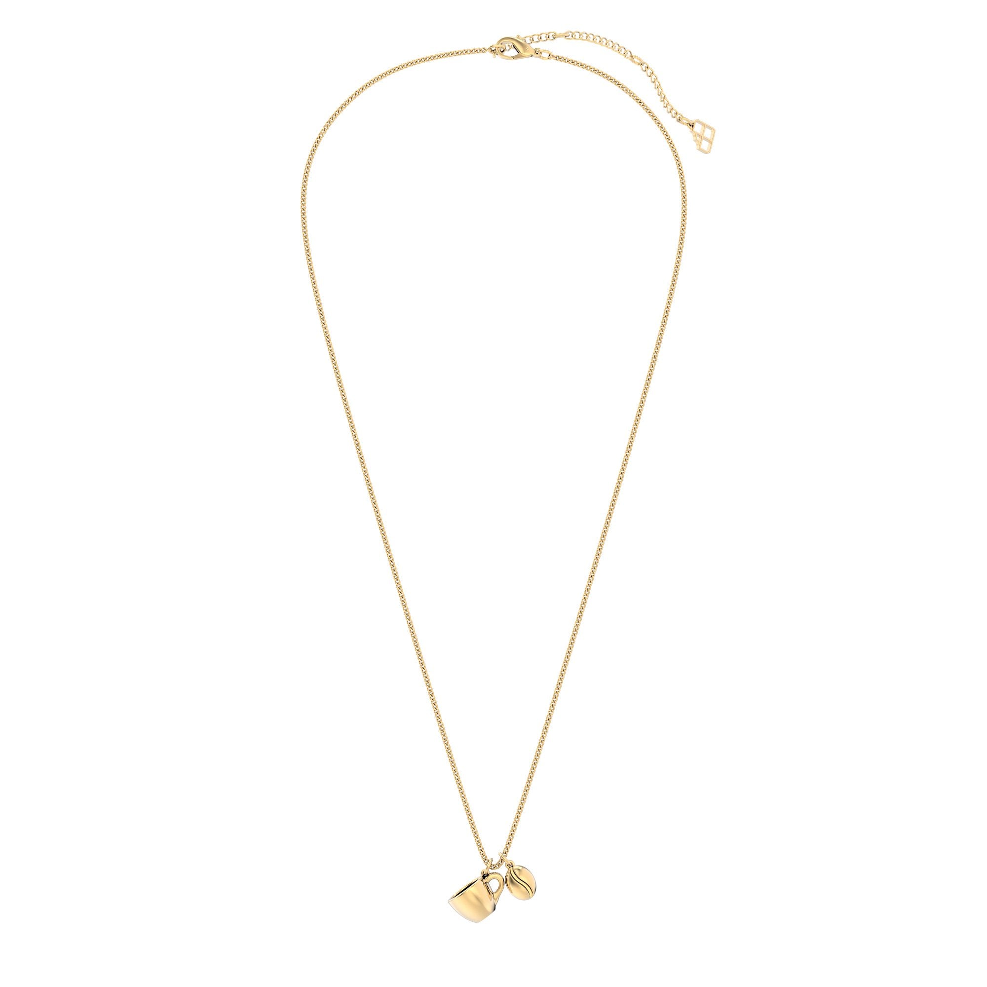 Chocli-18 Ayar Altın Kaplama Kahve & çekirdek Kolye-Kolye-4-Milagron.com