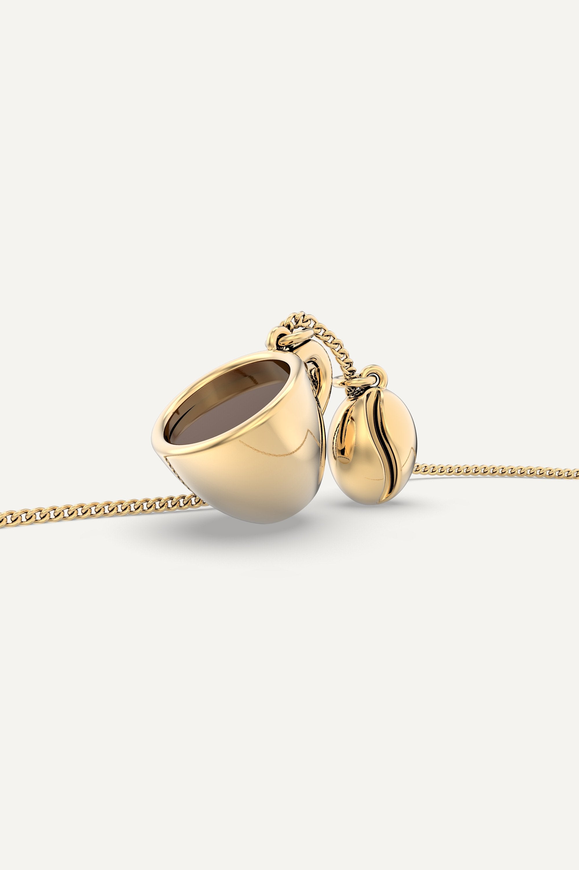 Chocli-18 Ayar Altın Kaplama Kahve & çekirdek Kolye-Kolye-5-Milagron.com